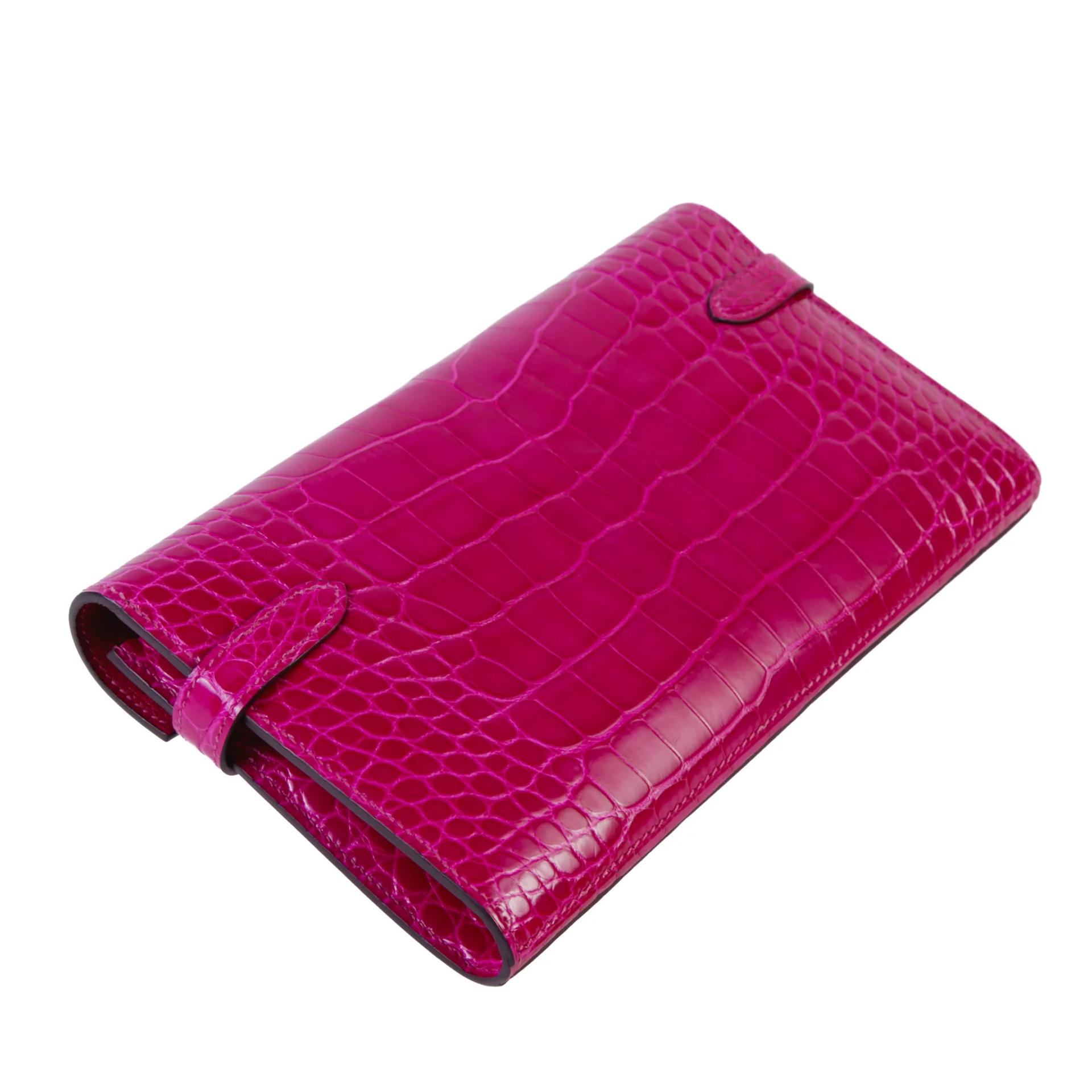 Very Good ( Rank A) HERMÈS Kelly Long wallet Rose Scheherazade (J5) Alligator Gold hardware D (2019) - 5