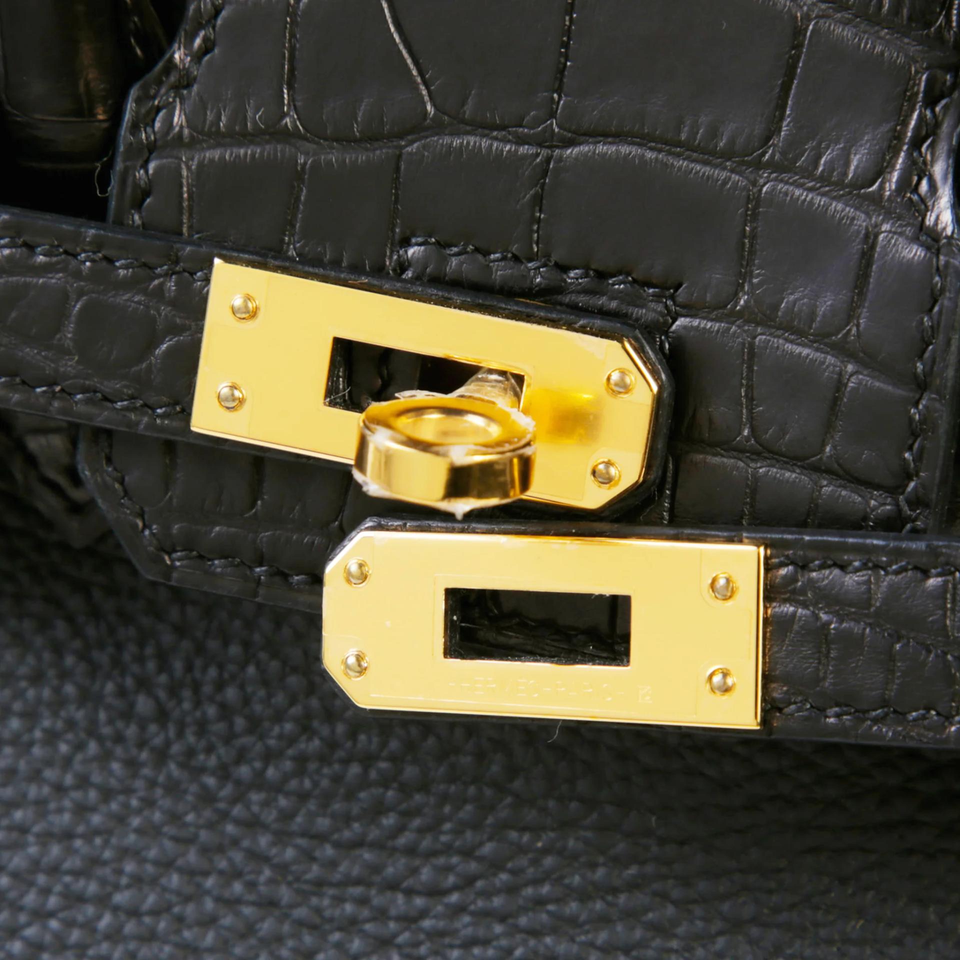 Brand New ( Rank N ) HERMÈS Birkin 25 Touch Noir (89) Togo Matte Alligator Gold hardware K (2025) - 8