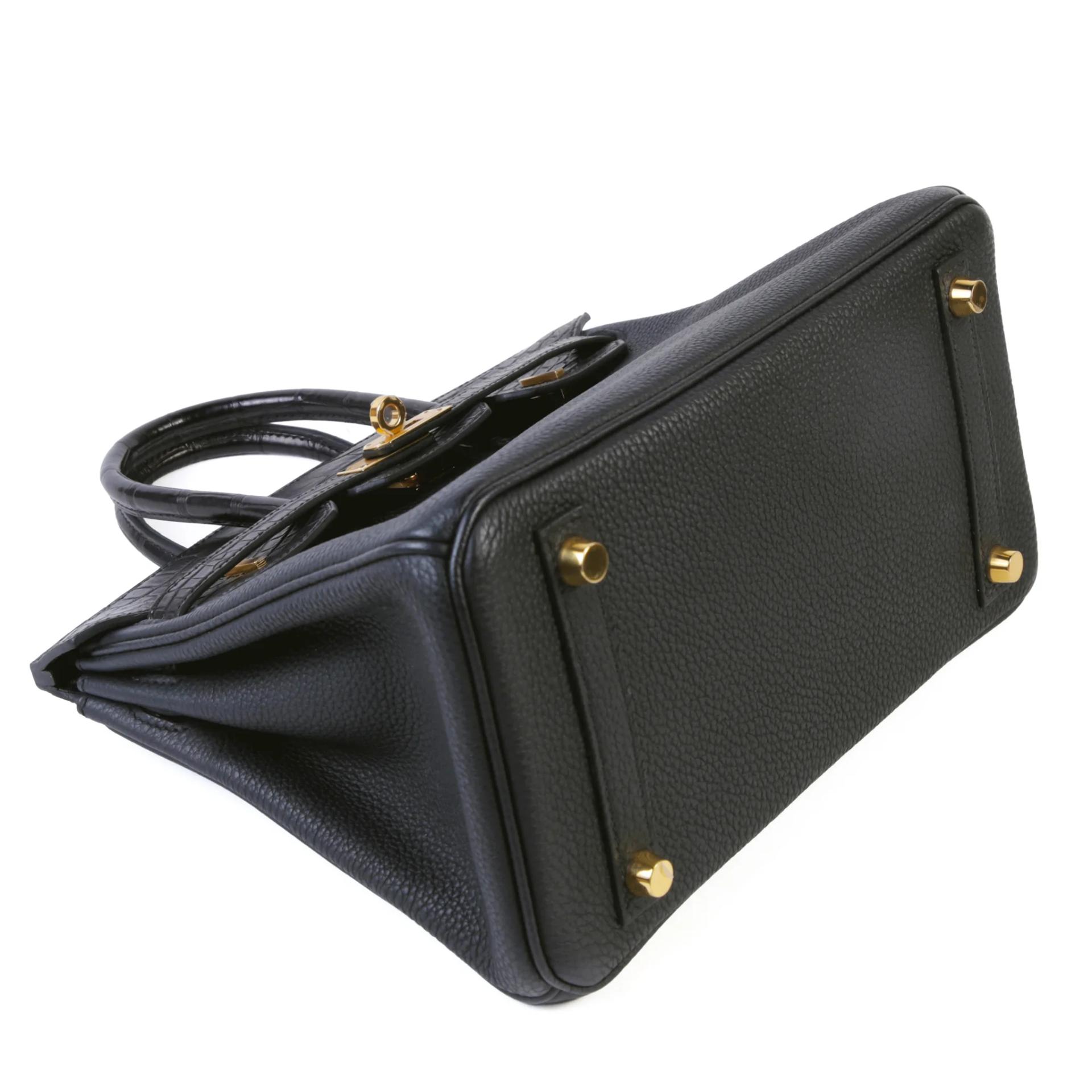 Brand New ( Rank N ) HERMÈS Birkin 25 Touch Noir (89) Togo Matte Alligator Gold hardware K (2025) - 4