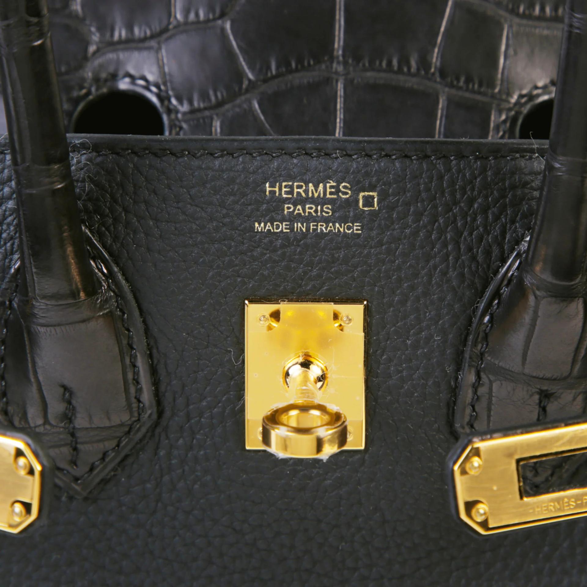 Brand New ( Rank N ) HERMÈS Birkin 25 Touch Noir (89) Togo Matte Alligator Gold hardware K (2025) - 9