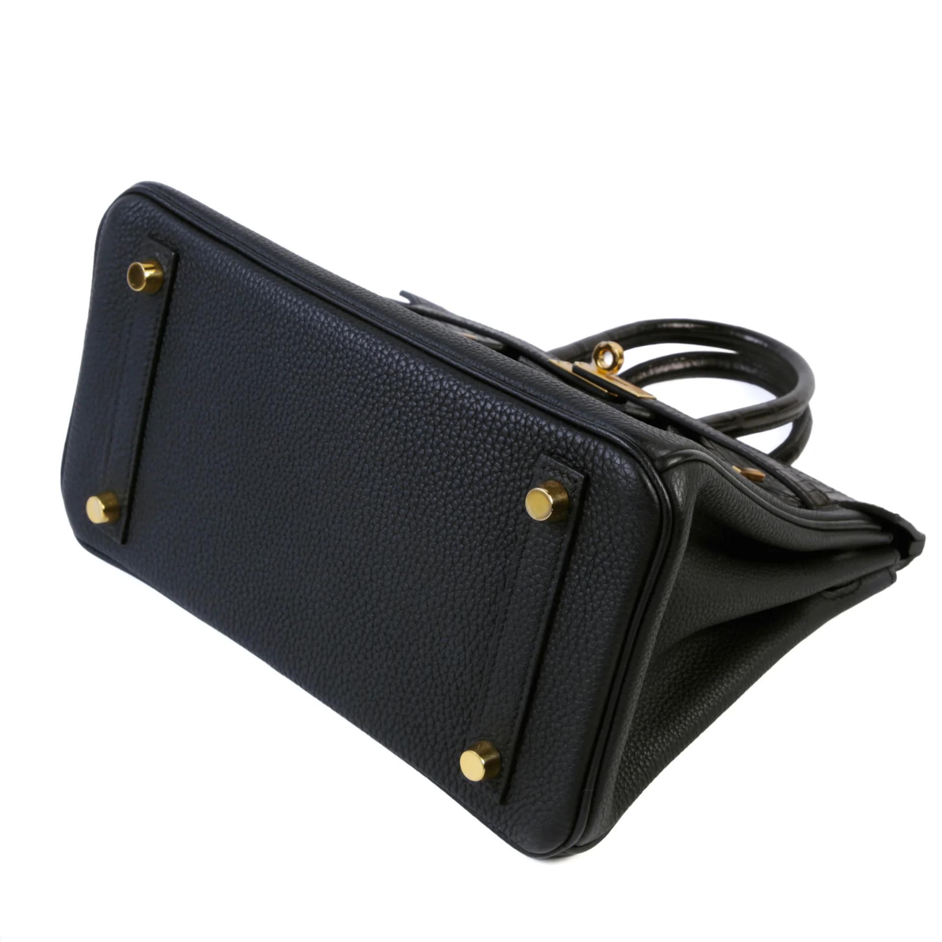 Brand New ( Rank N ) HERMÈS Birkin 25 Touch Noir (89) Togo Matte Alligator Gold hardware K (2025) - 5
