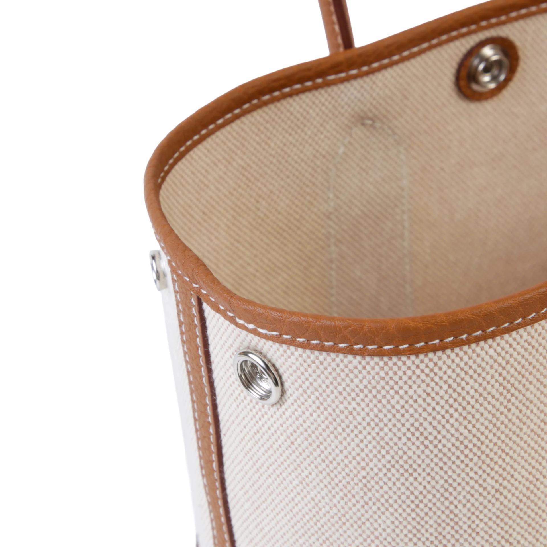 Brand New ( Rank N ) HERMÈS Neo Garden Party 23 Ecru Gold (37) Canvas Negonda Palladium hardware G (2026) - 10