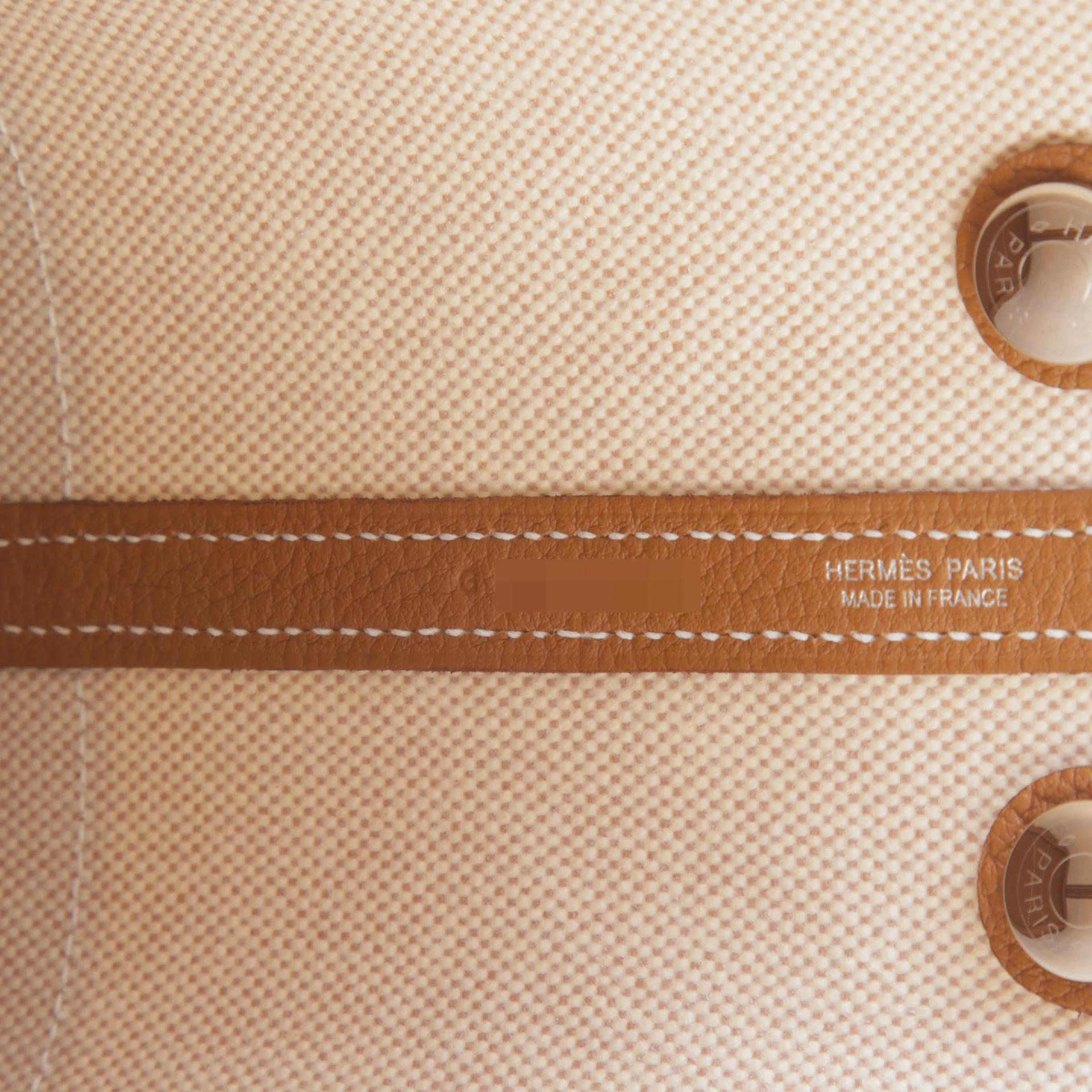 Brand New ( Rank N ) HERMÈS Neo Garden Party 23 Ecru Gold (37) Canvas Negonda Palladium hardware G (2026) - 11
