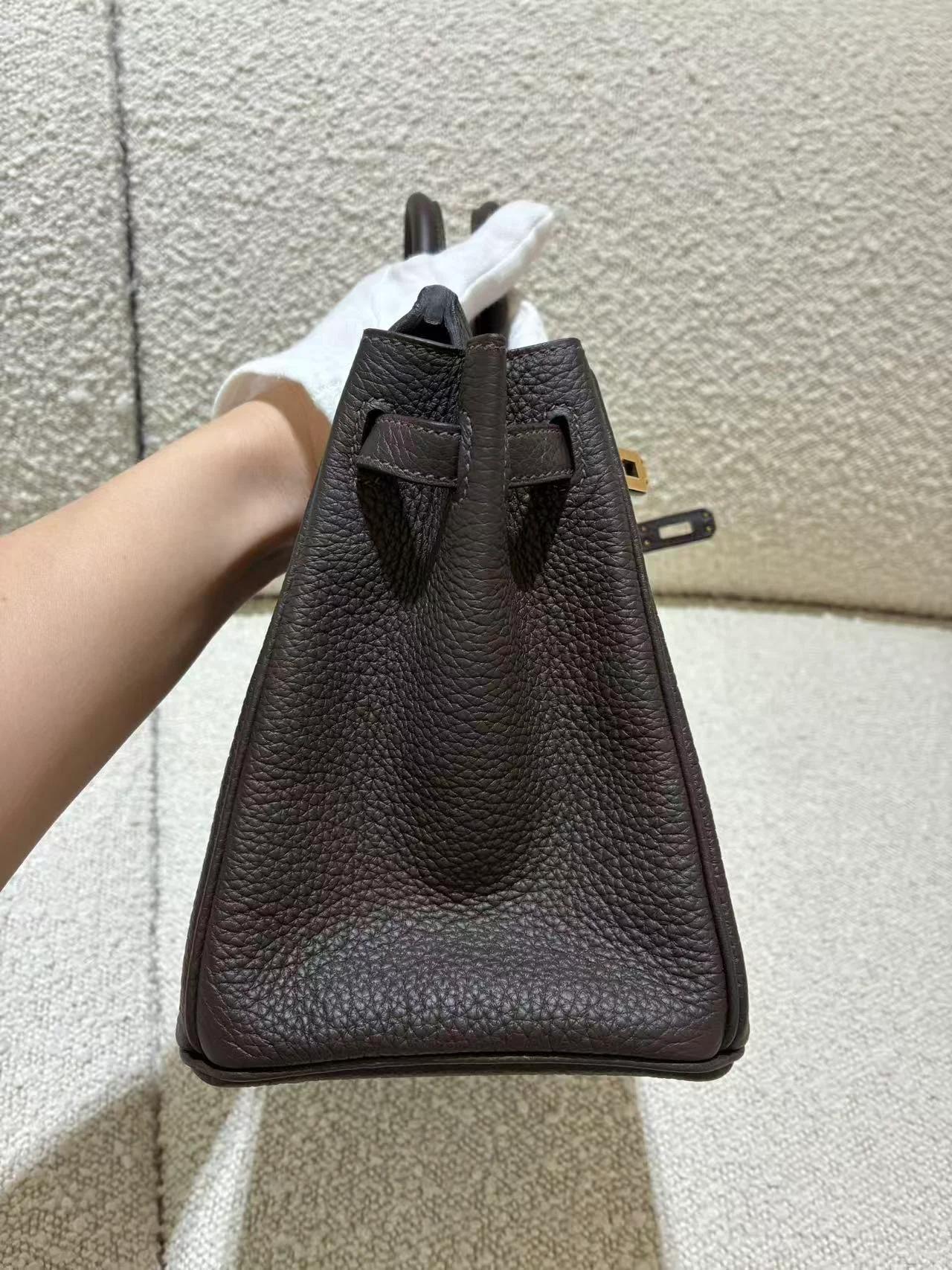 全新 HERMÈS 愛馬仕 Birkin 25 T3 棗棕色 Bai Brun Togo小牛皮 金扣 G刻 2026年 - 9