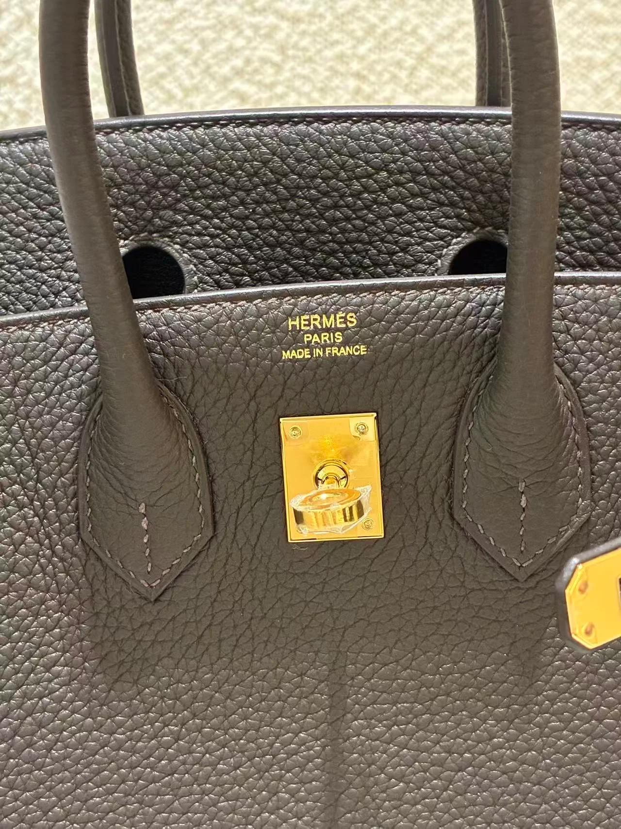 全新 HERMÈS 愛馬仕 Birkin 25 T3 棗棕色 Bai Brun Togo小牛皮 金扣 G刻 2026年 - 21