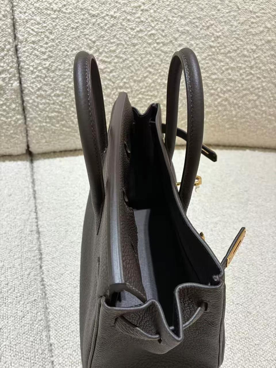全新 HERMÈS 愛馬仕 Birkin 25 T3 棗棕色 Bai Brun Togo小牛皮 金扣 G刻 2026年 - 10