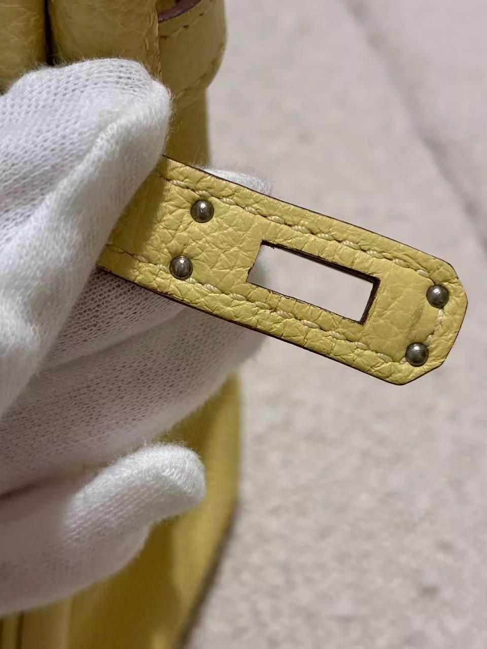 未使用保存品 HERMÈS 愛馬仕 Birkin 25 1Z 小雞黃 Jaune Poussin Togo小牛皮 銀扣 B刻 2023年 - 22