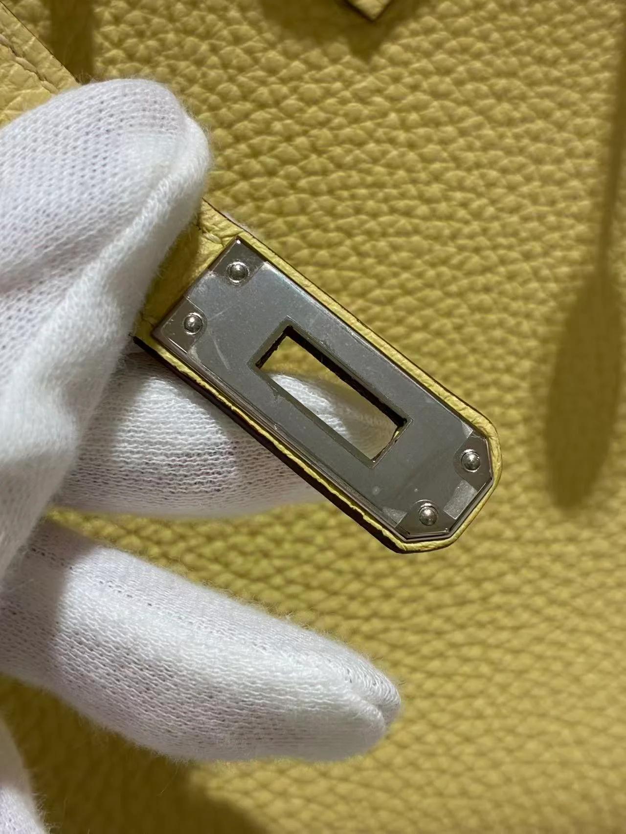未使用保存品 HERMÈS 愛馬仕 Birkin 25 1Z 小雞黃 Jaune Poussin Togo小牛皮 銀扣 B刻 2023年 - 19