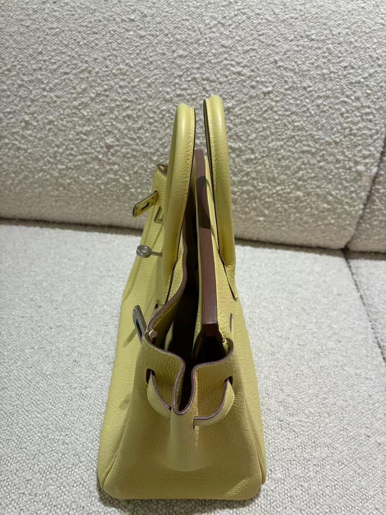 未使用保存品 HERMÈS 愛馬仕 Birkin 25 1Z 小雞黃 Jaune Poussin Togo小牛皮 銀扣 B刻 2023年 - 10
