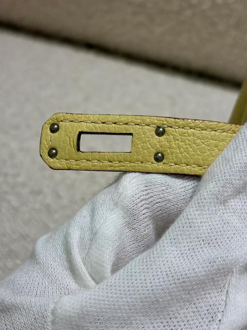未使用保存品 HERMÈS 愛馬仕 Birkin 25 1Z 小雞黃 Jaune Poussin Togo小牛皮 銀扣 B刻 2023年 - 20