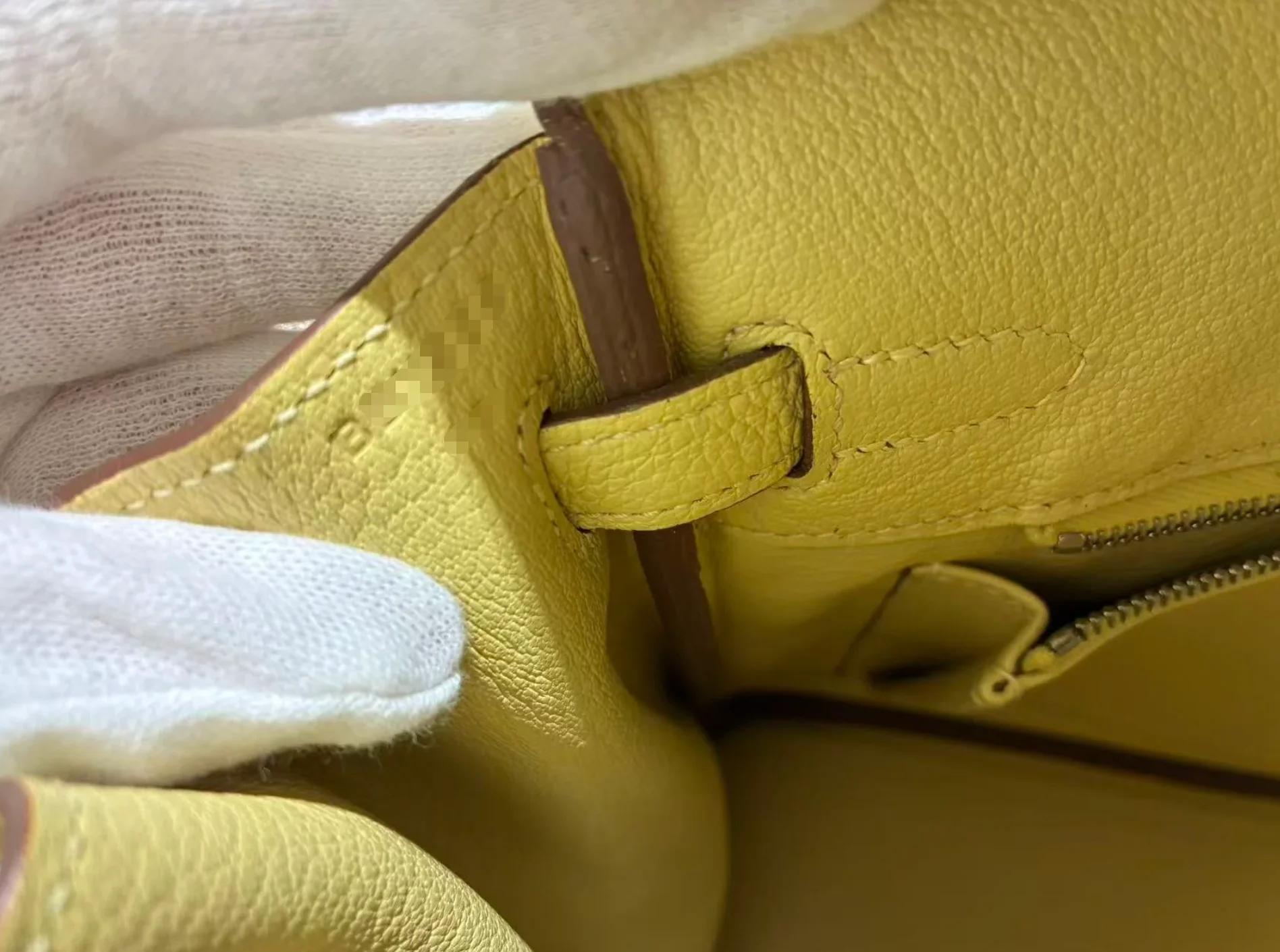 未使用保存品 HERMÈS 愛馬仕 Birkin 25 1Z 小雞黃 Jaune Poussin Togo小牛皮 銀扣 B刻 2023年 - 25