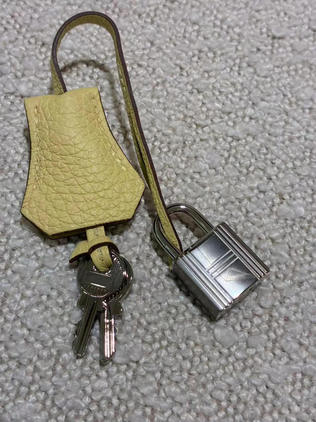 未使用保存品 HERMÈS 愛馬仕 Birkin 25 1Z 小雞黃 Jaune Poussin Togo小牛皮 銀扣 B刻 2023年 - 26