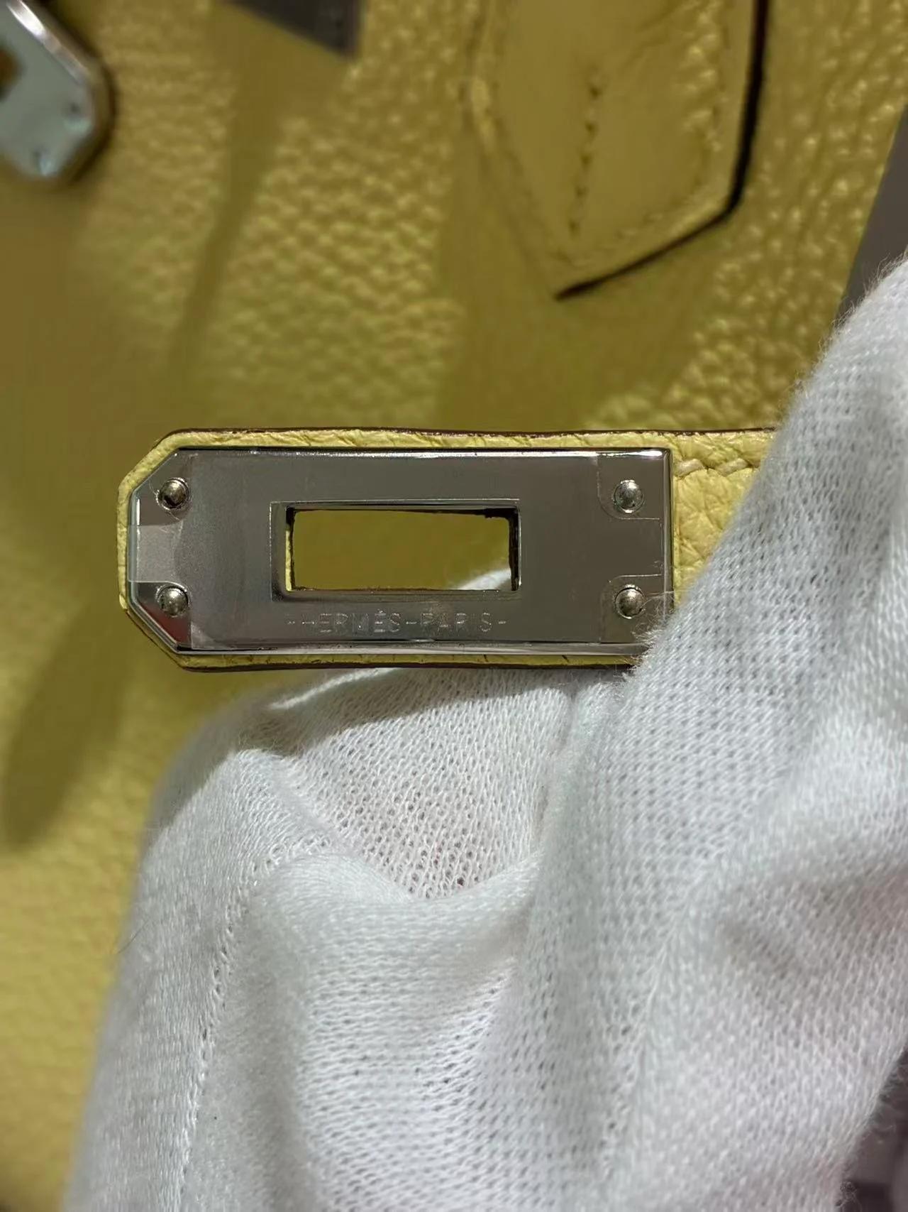 未使用保存品 HERMÈS 愛馬仕 Birkin 25 1Z 小雞黃 Jaune Poussin Togo小牛皮 銀扣 B刻 2023年 - 21