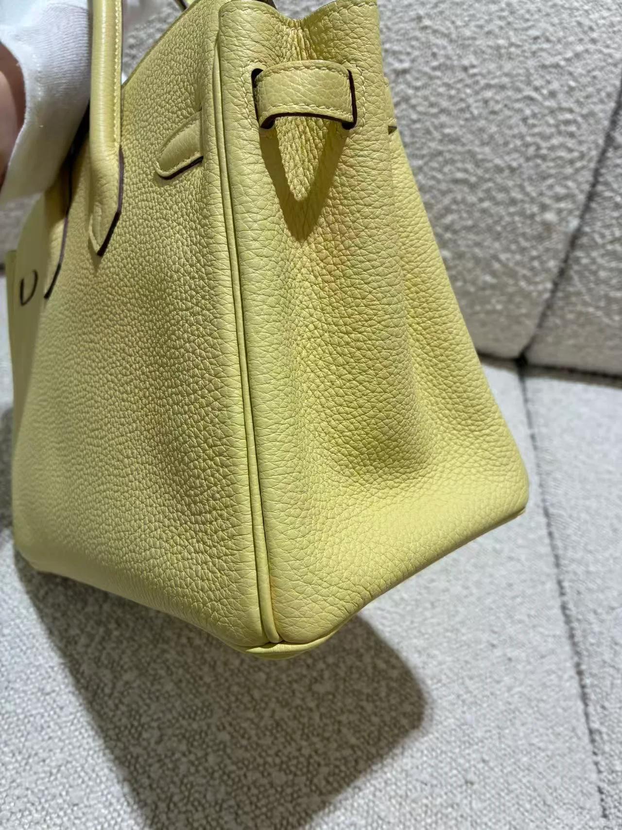 未使用保存品 HERMÈS 愛馬仕 Birkin 25 1Z 小雞黃 Jaune Poussin Togo小牛皮 銀扣 B刻 2023年 - 13