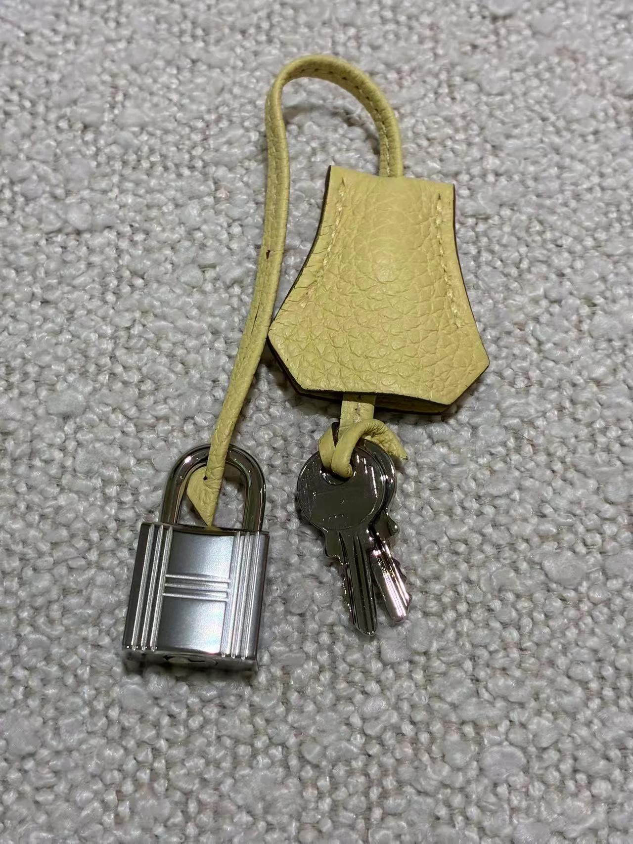 未使用保存品 HERMÈS 愛馬仕 Birkin 25 1Z 小雞黃 Jaune Poussin Togo小牛皮 銀扣 B刻 2023年 - 27