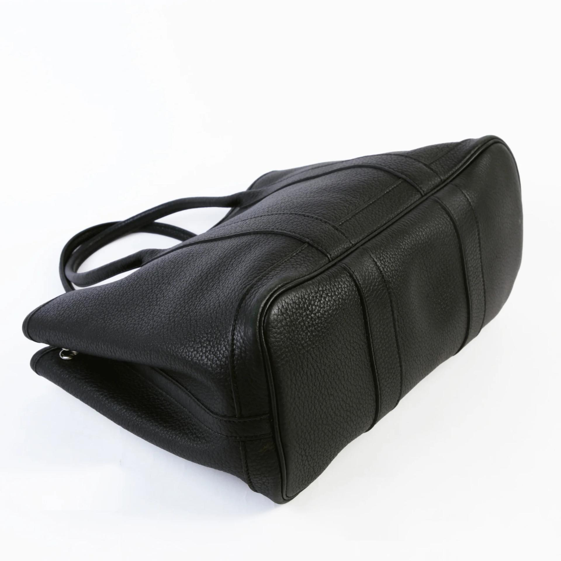 Good ( Rank AB) HERMÈS Garden Party TPM Noir (89) Negonda Palladium hardware Square K (2007) - 6