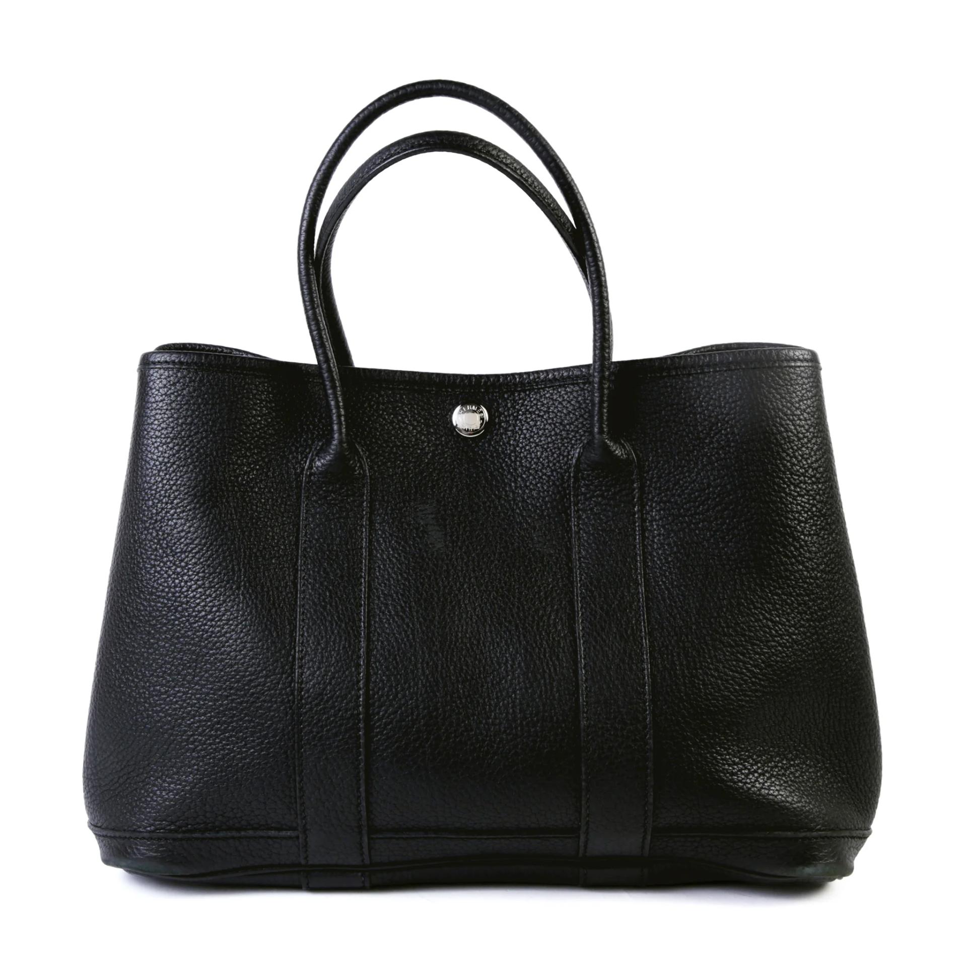 Good ( Rank AB) HERMÈS Garden Party TPM Noir (89) Negonda Palladium hardware Square K (2007) - 2