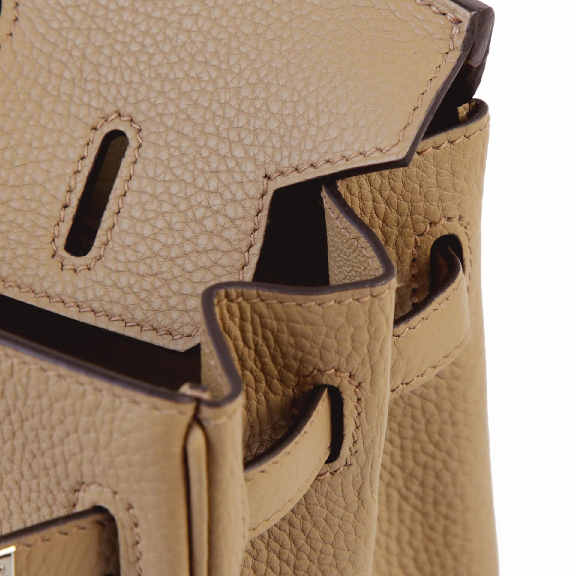 未使用保存品 HERMÈS 愛馬仕 Birkin 25 8Q 馬爾法米色 Beige Marfa Togo小牛皮 銀扣 B刻 2023年 - 11