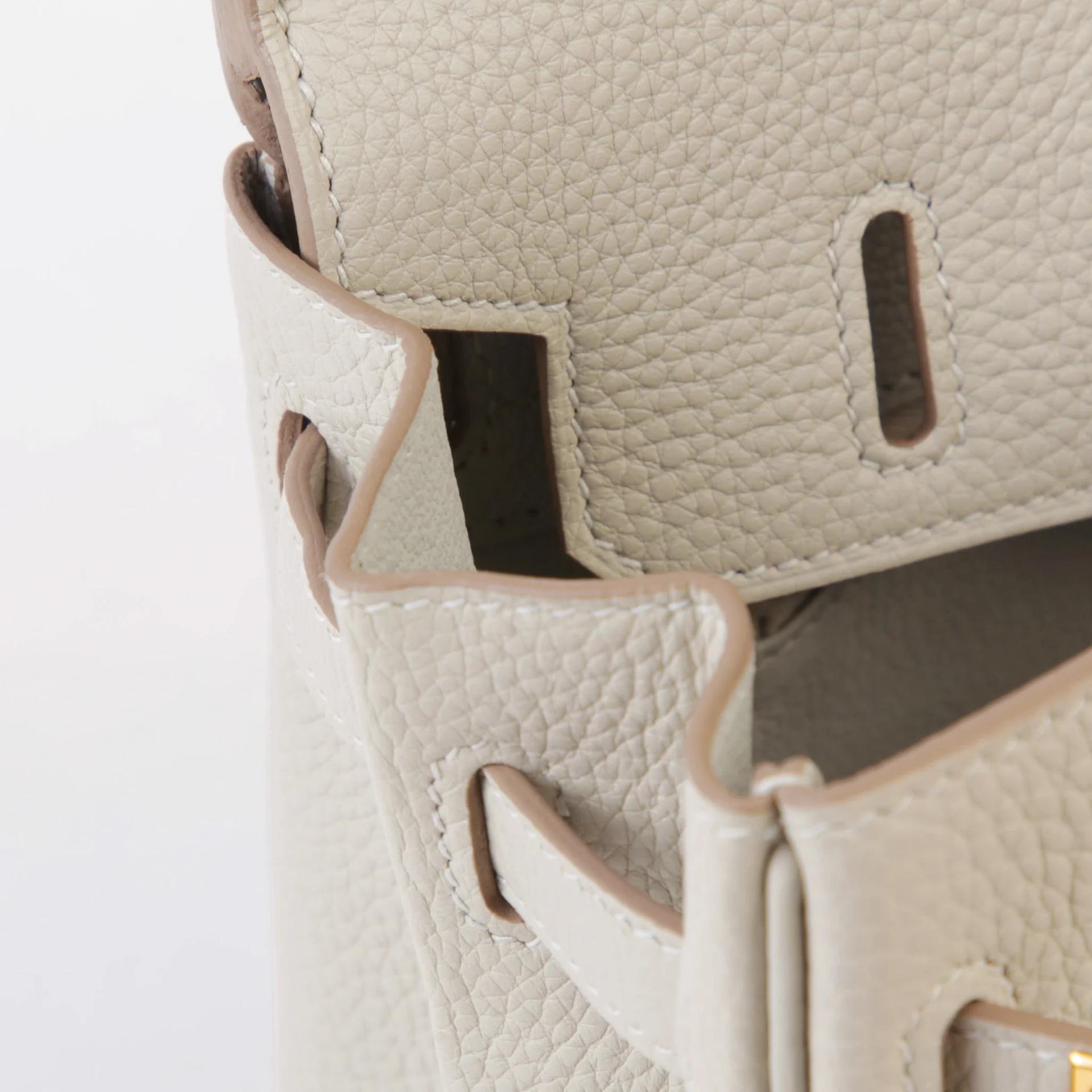 Unused ( Rank NS ) HERMÈS Birkin 25 Gris Perle (80) Togo Gold hardware U (2022) - 12