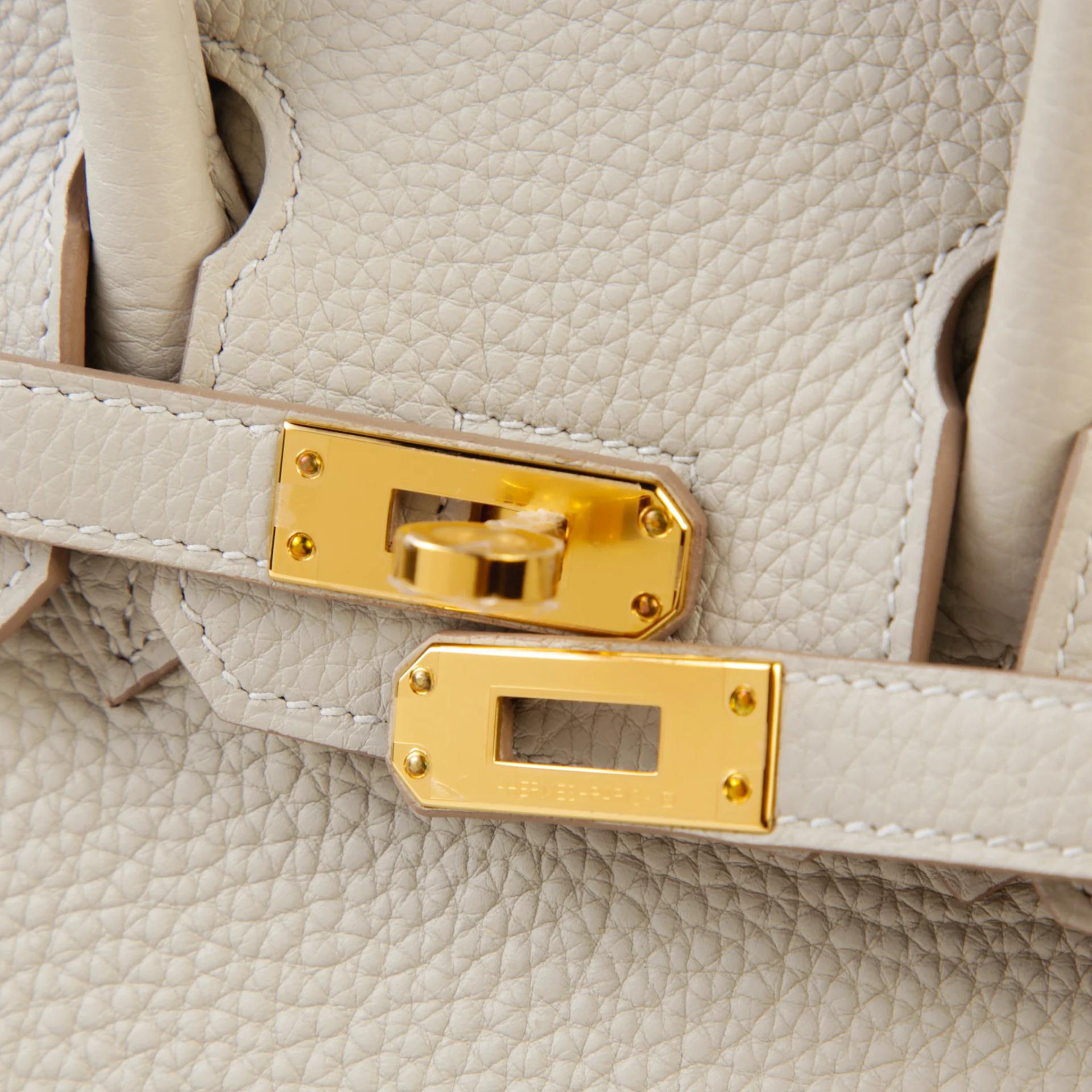 Unused ( Rank NS ) HERMÈS Birkin 25 Gris Perle (80) Togo Gold hardware U (2022) - 8