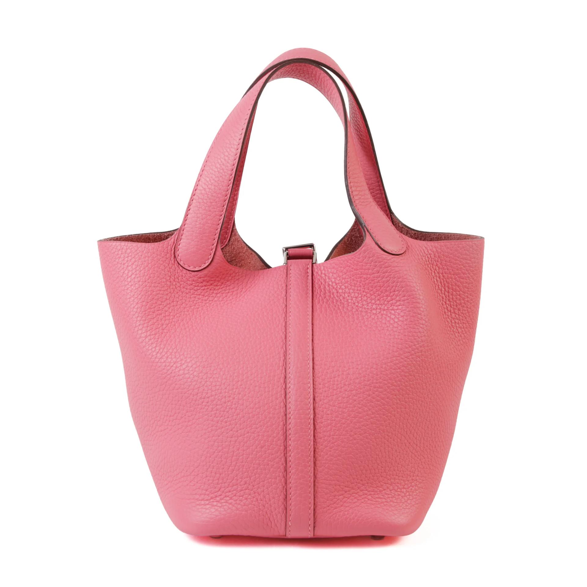 Unused ( Rank NS ) HERMÈS Picotin Lock PM Rose Azalee (8W) Clemence Palladium hardware Y (2020) - 2