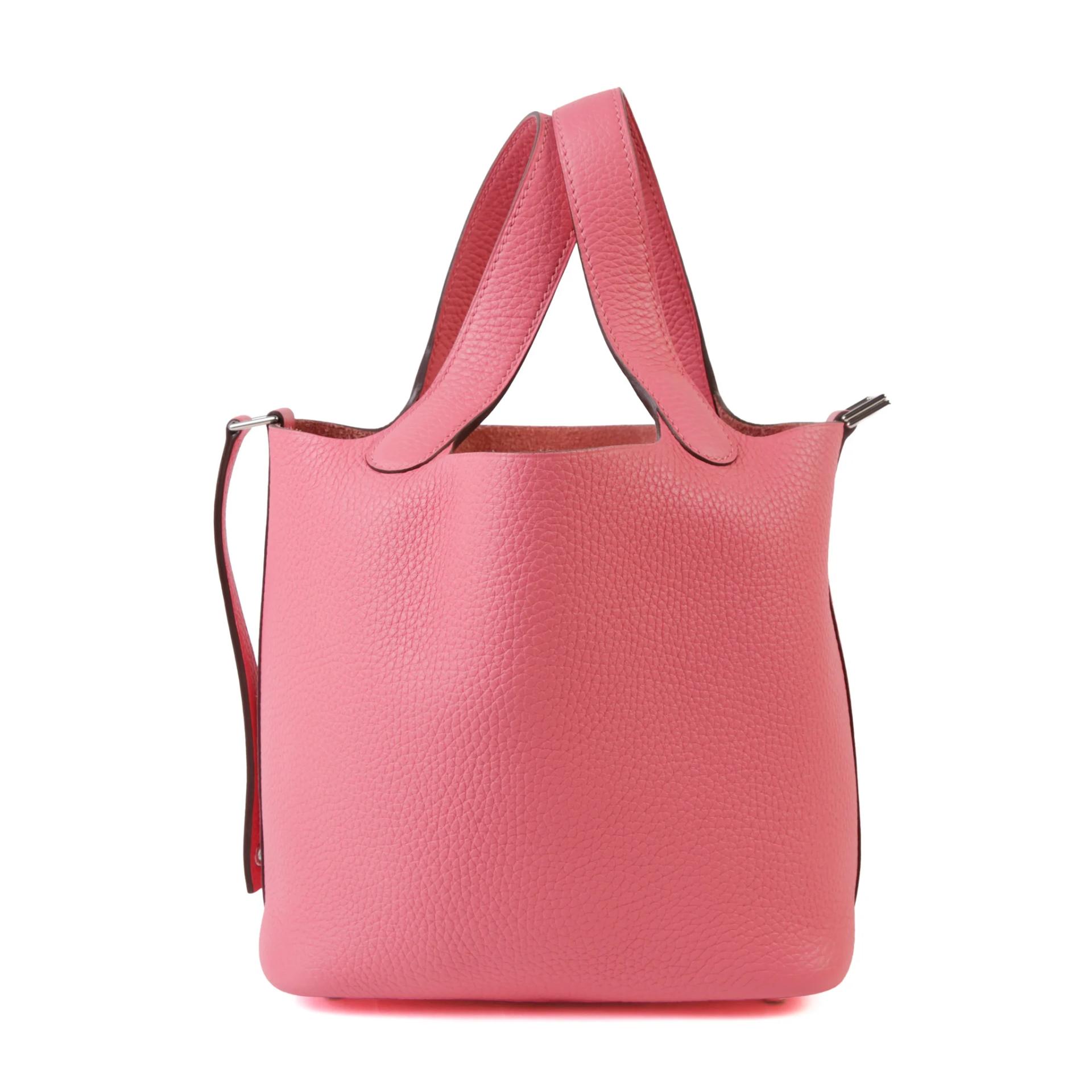 Unused ( Rank NS ) HERMÈS Picotin Lock PM Rose Azalee (8W) Clemence Palladium hardware Y (2020) - 4