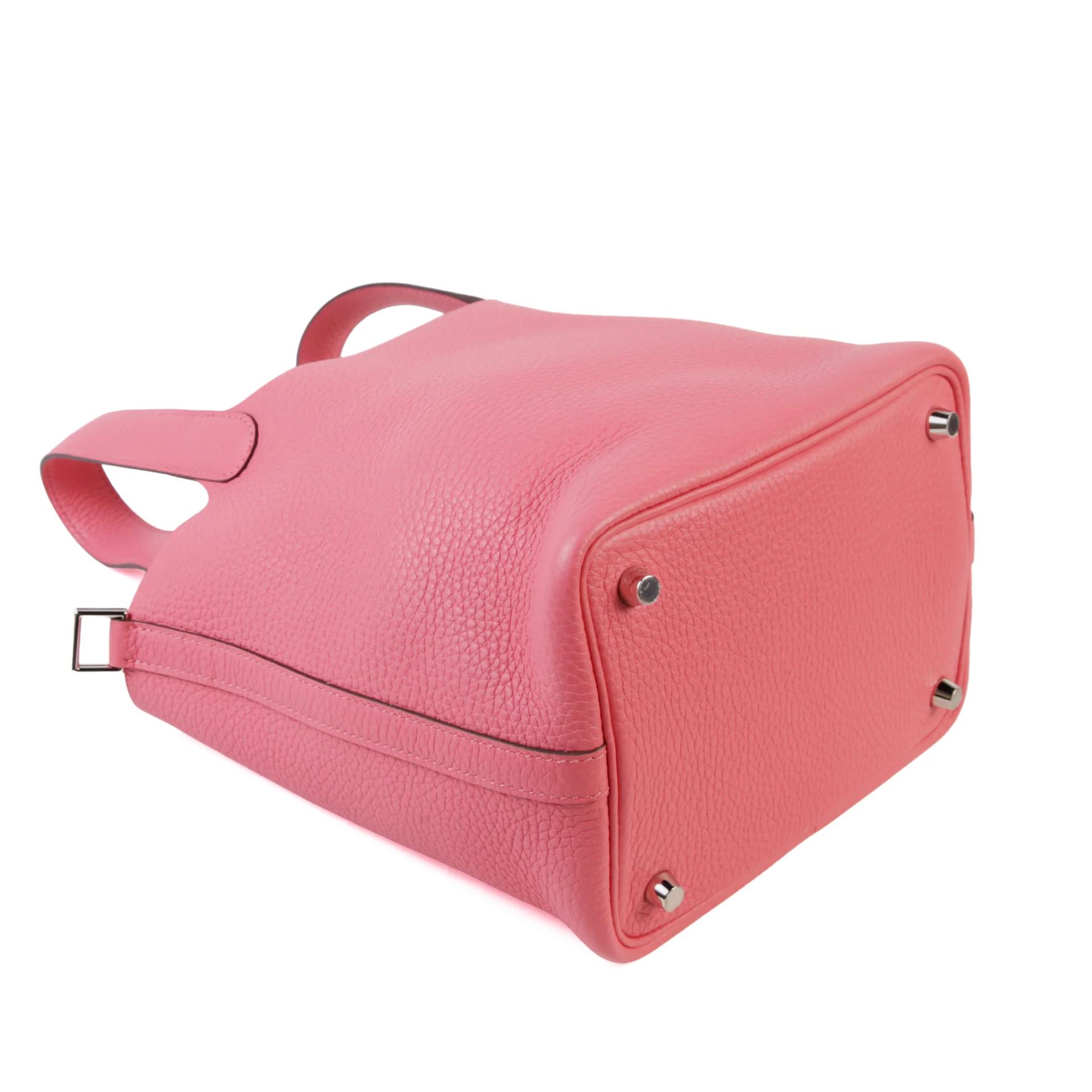 Unused ( Rank NS ) HERMÈS Picotin Lock PM Rose Azalee (8W) Clemence Palladium hardware Y (2020) - 7