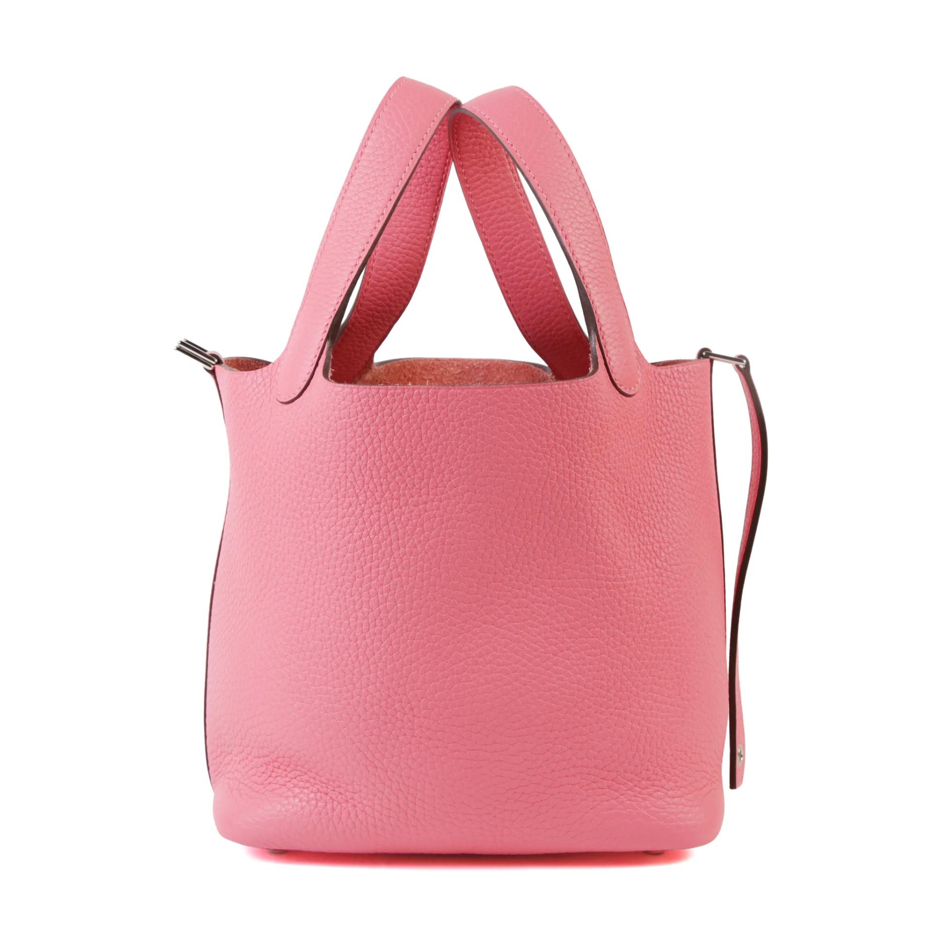 Unused ( Rank NS ) HERMÈS Picotin Lock PM Rose Azalee (8W) Clemence Palladium hardware Y (2020) - 3