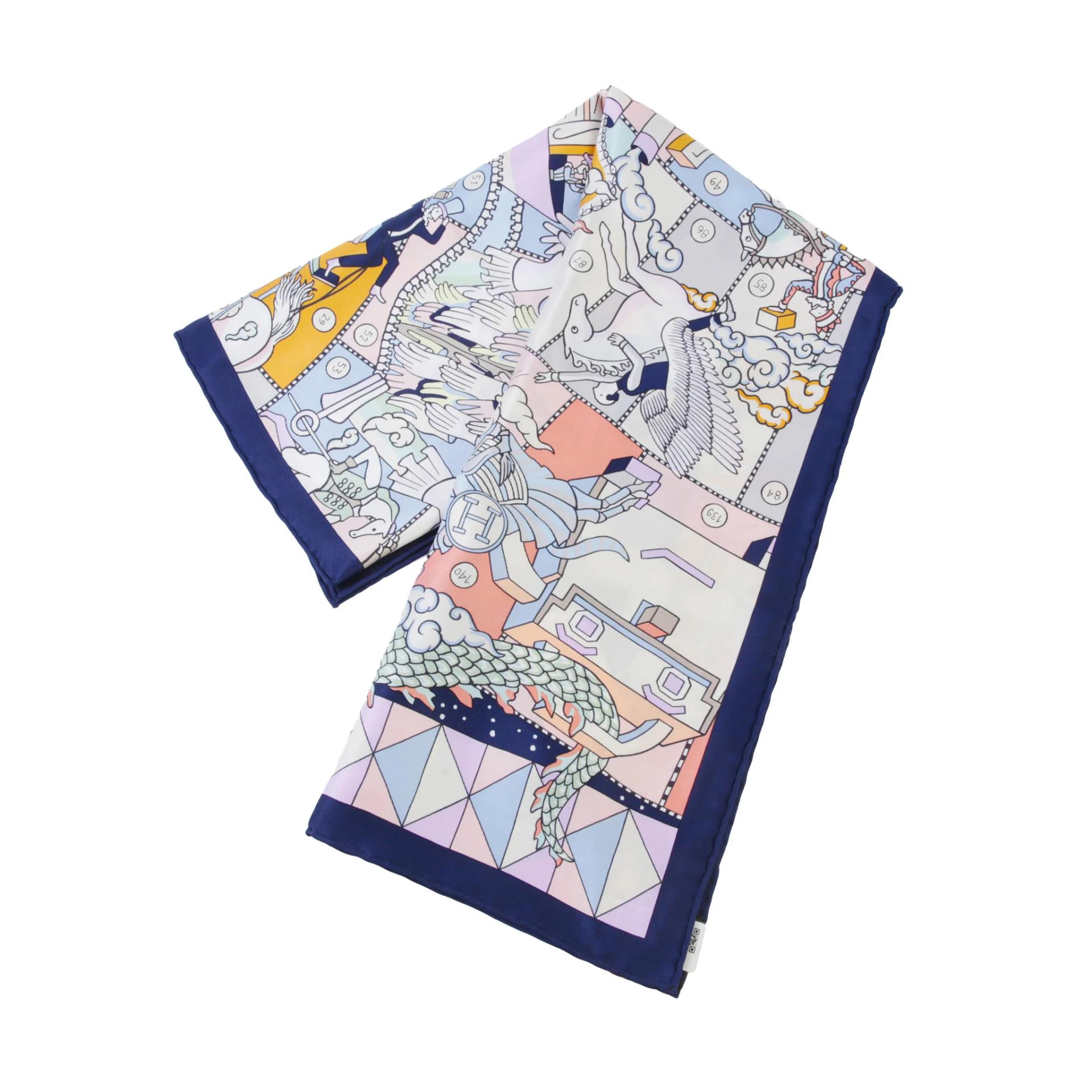Carre 70 scarf L'EPOPEE D'HERMES Scarf Blue Marine (78)
