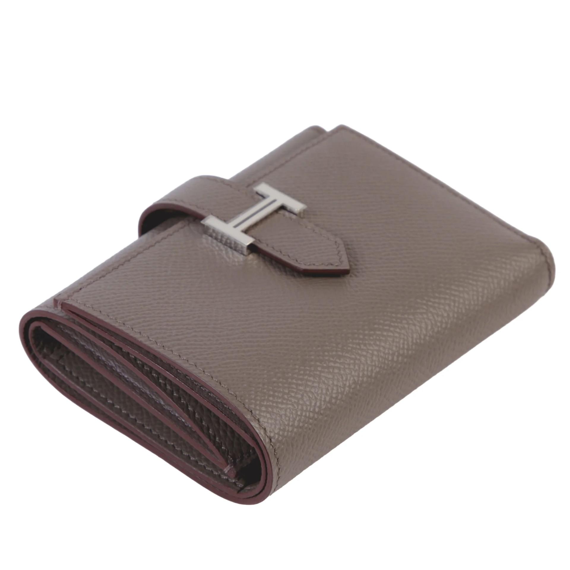Unused ( Rank NS ) HERMÈS Bearn Combine Tri-fold Wallet Etain (8F) Epsom Palladium hardware Z (2021) - 3