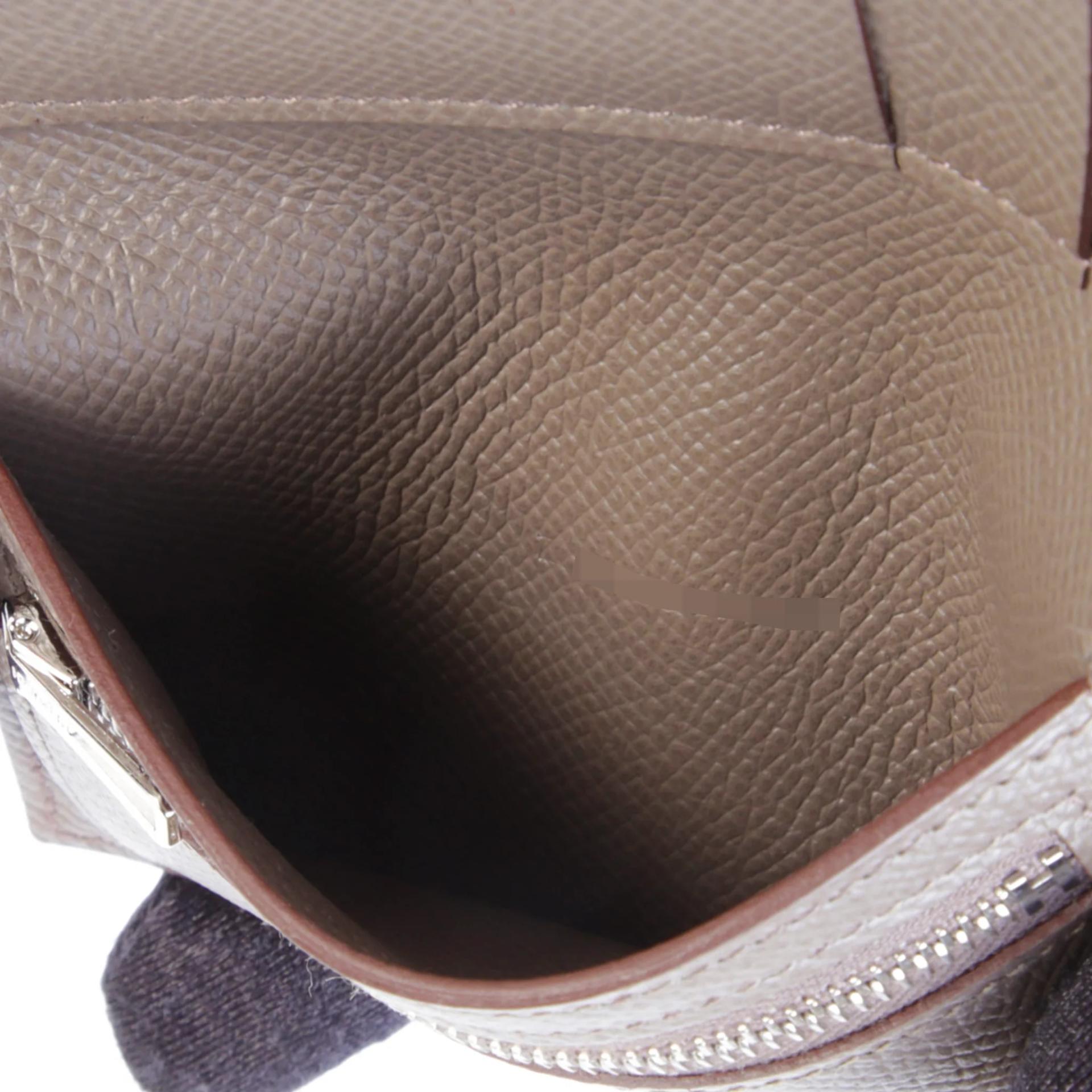 Unused ( Rank NS ) HERMÈS Bearn Combine Tri-fold Wallet Etain (8F) Epsom Palladium hardware Z (2021) - 10