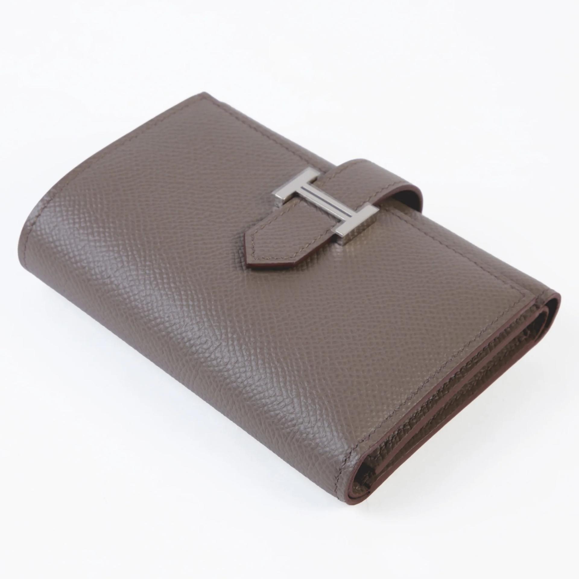 Unused ( Rank NS ) HERMÈS Bearn Combine Tri-fold Wallet Etain (8F) Epsom Palladium hardware Z (2021) - 4