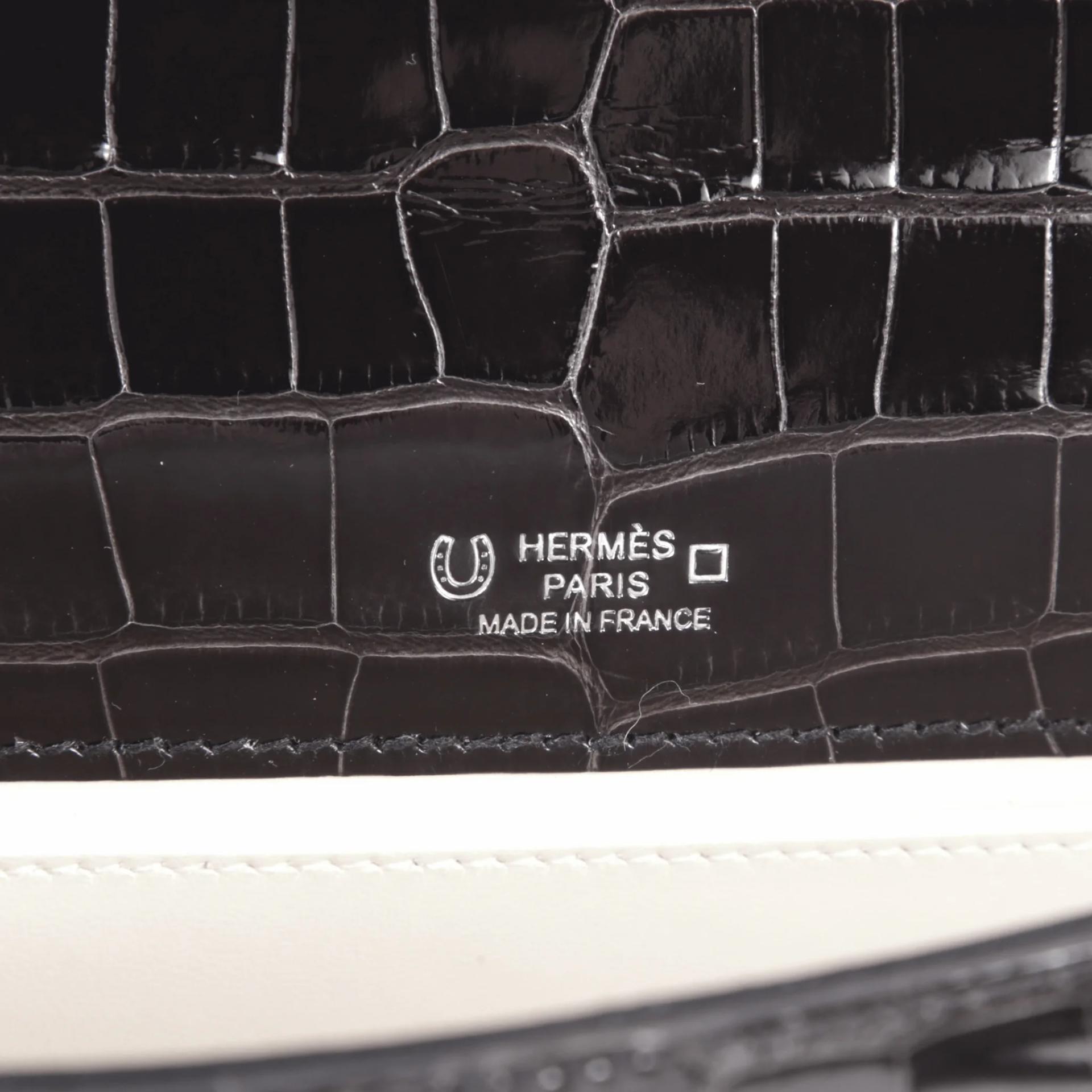 Unused ( Rank NS ) HERMÈS Kelly Pochette Verso Graphite (88) Nata (I2) Shiny Alligator Palladium hardware K (2025) - 10
