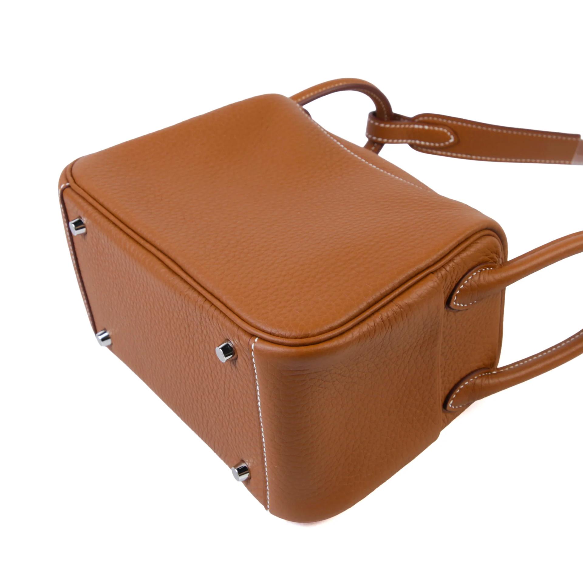 Brand New ( Rank N ) HERMÈS Mini Lindy II Gold (37) Clemence Palladium hardware K (2025) - 7