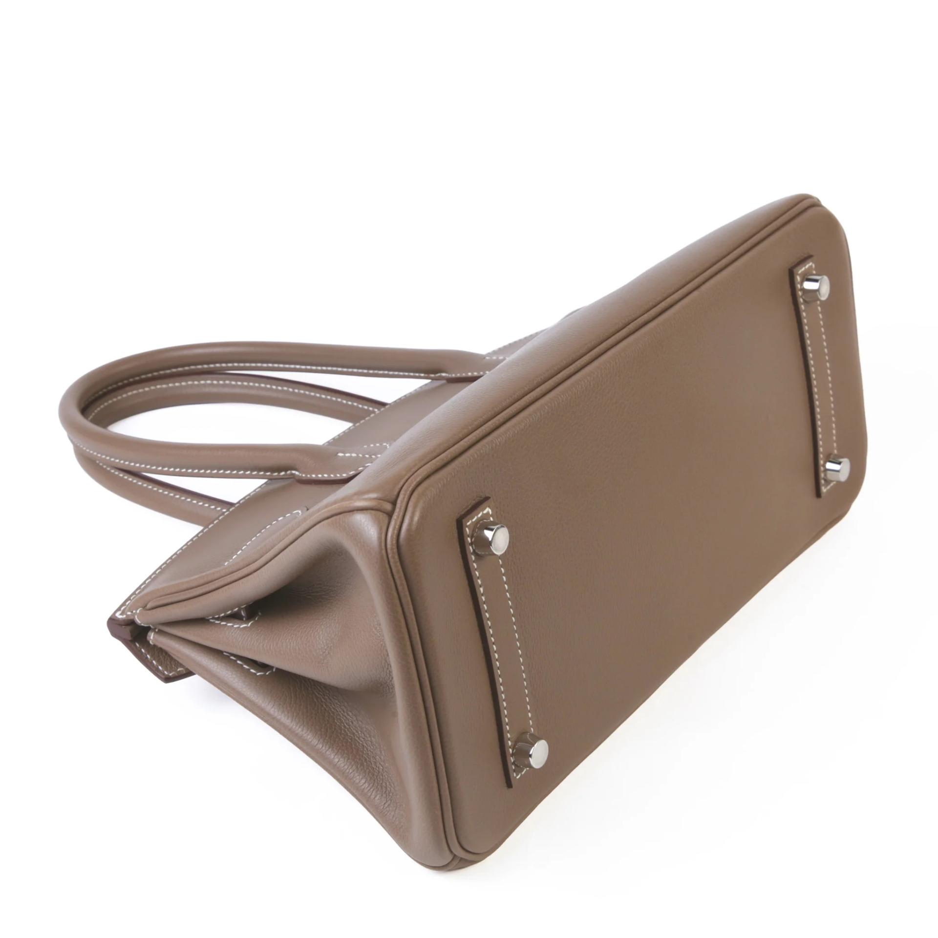 Very Good ( Rank A) HERMÈS Birkin Shoulder Light 29 Etoupe (18) Evercolor Palladium hardware K (2025) - 6