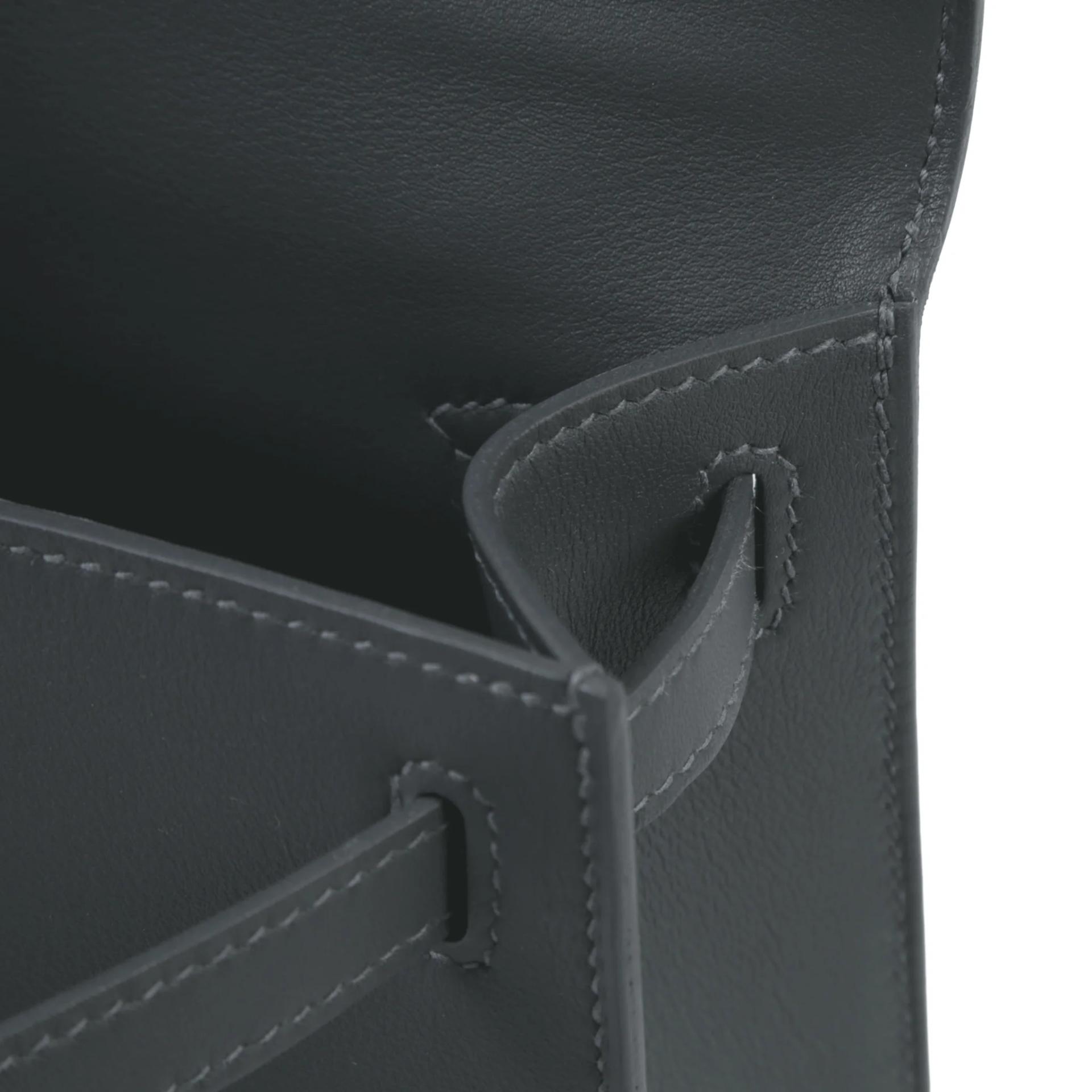 Excellent ( Rank SA ) HERMÈS Kelly Pochette Gris misty (H0) Swift Palladium hardware G (2026) - 12