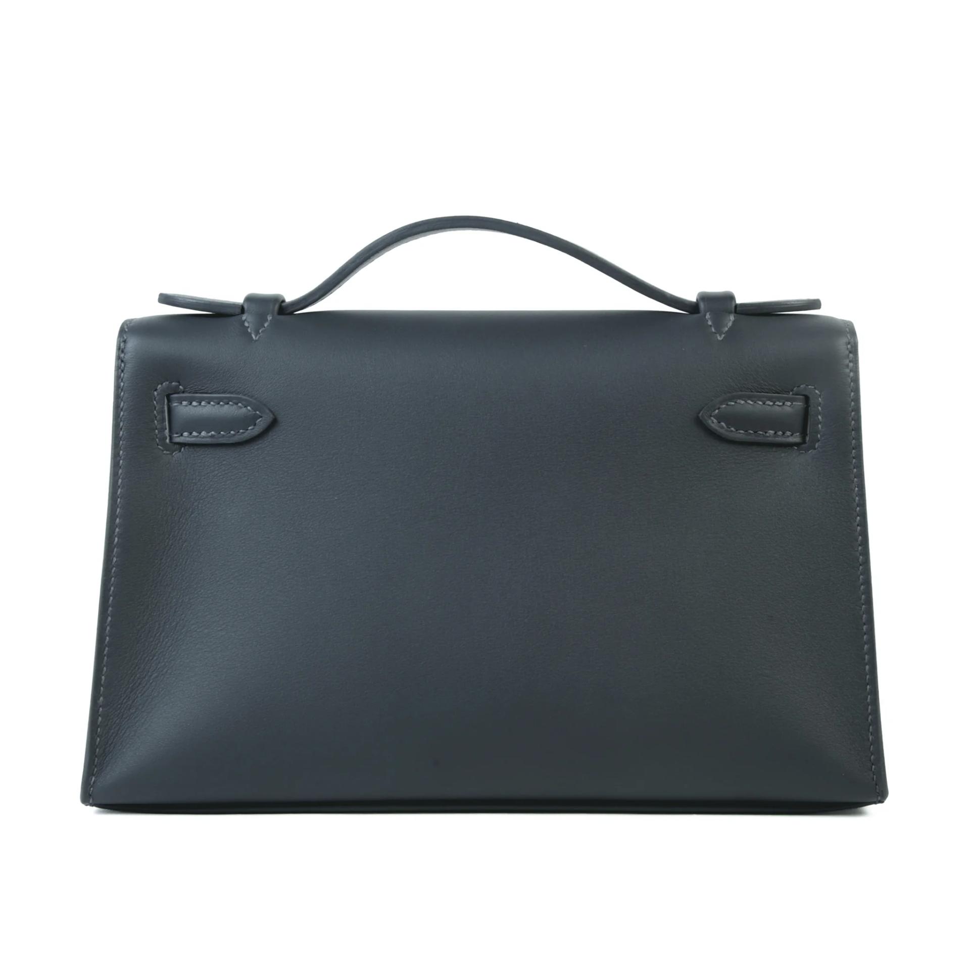 Excellent ( Rank SA ) HERMÈS Kelly Pochette Gris misty (H0) Swift Palladium hardware G (2026) - 2