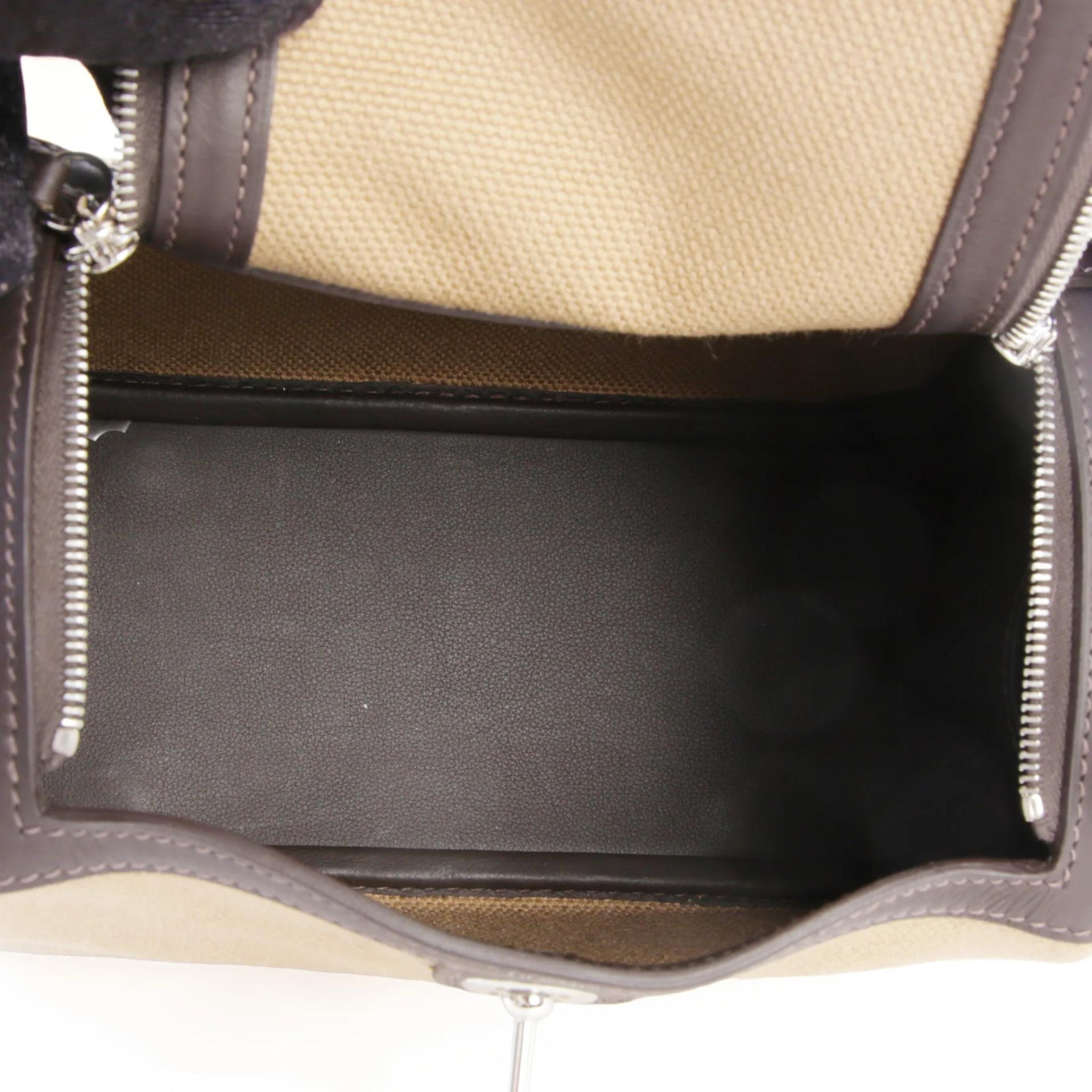Excellent ( Rank SA ) HERMÈS Mini Lindy Mousse (19) Canvas Swift Palladium hardware K (2025) - 10