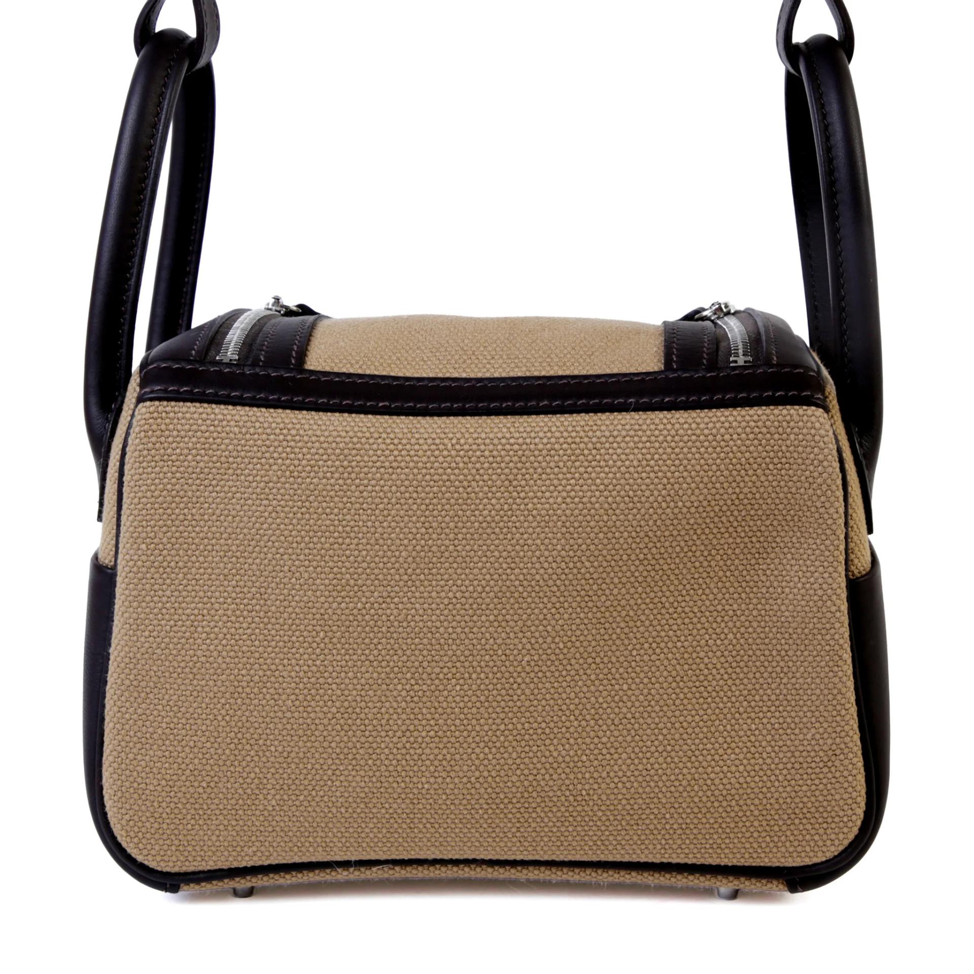 Excellent ( Rank SA ) HERMÈS Mini Lindy Mousse (19) Canvas Swift Palladium hardware K (2025) - 2