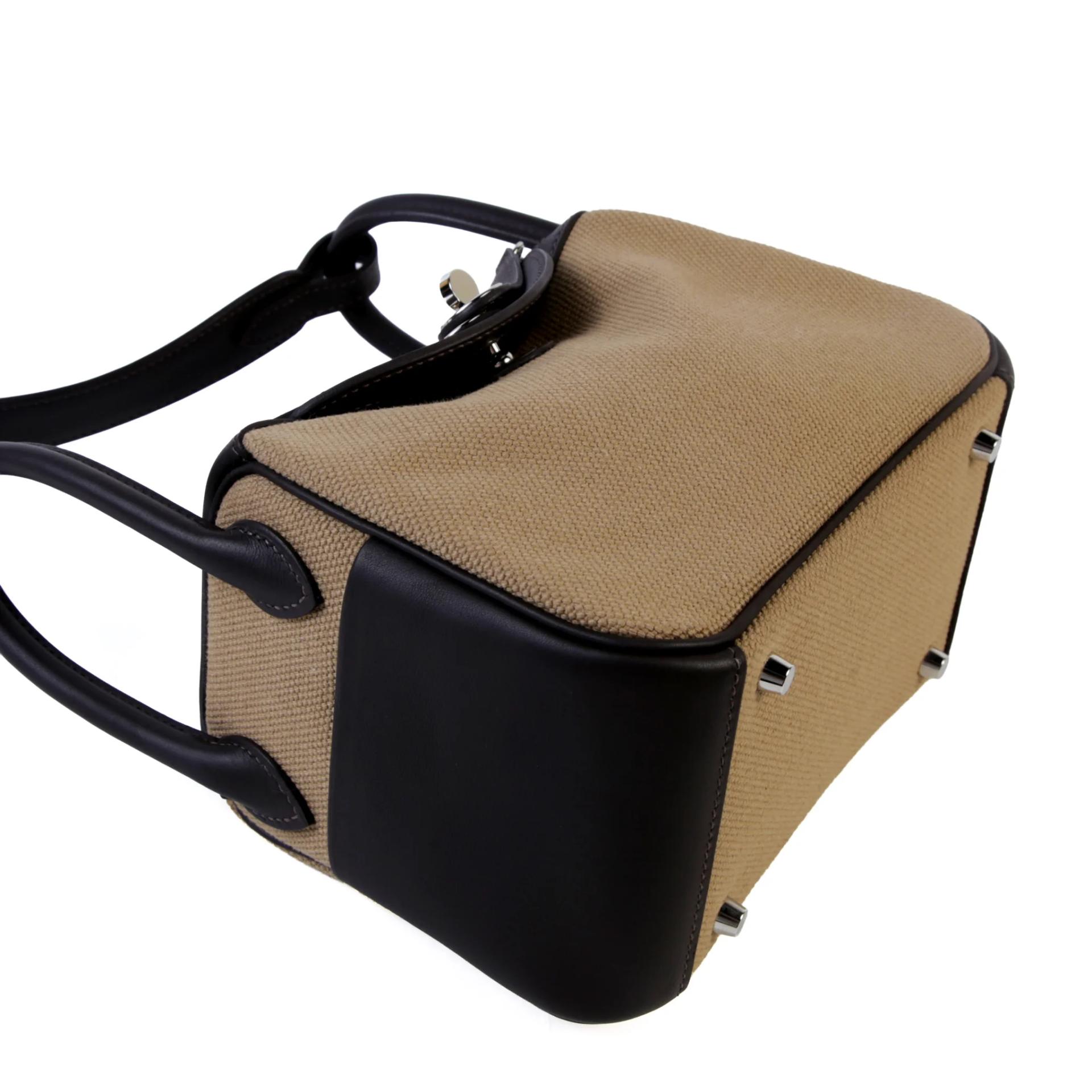 Excellent ( Rank SA ) HERMÈS Mini Lindy Mousse (19) Canvas Swift Palladium hardware K (2025) - 4