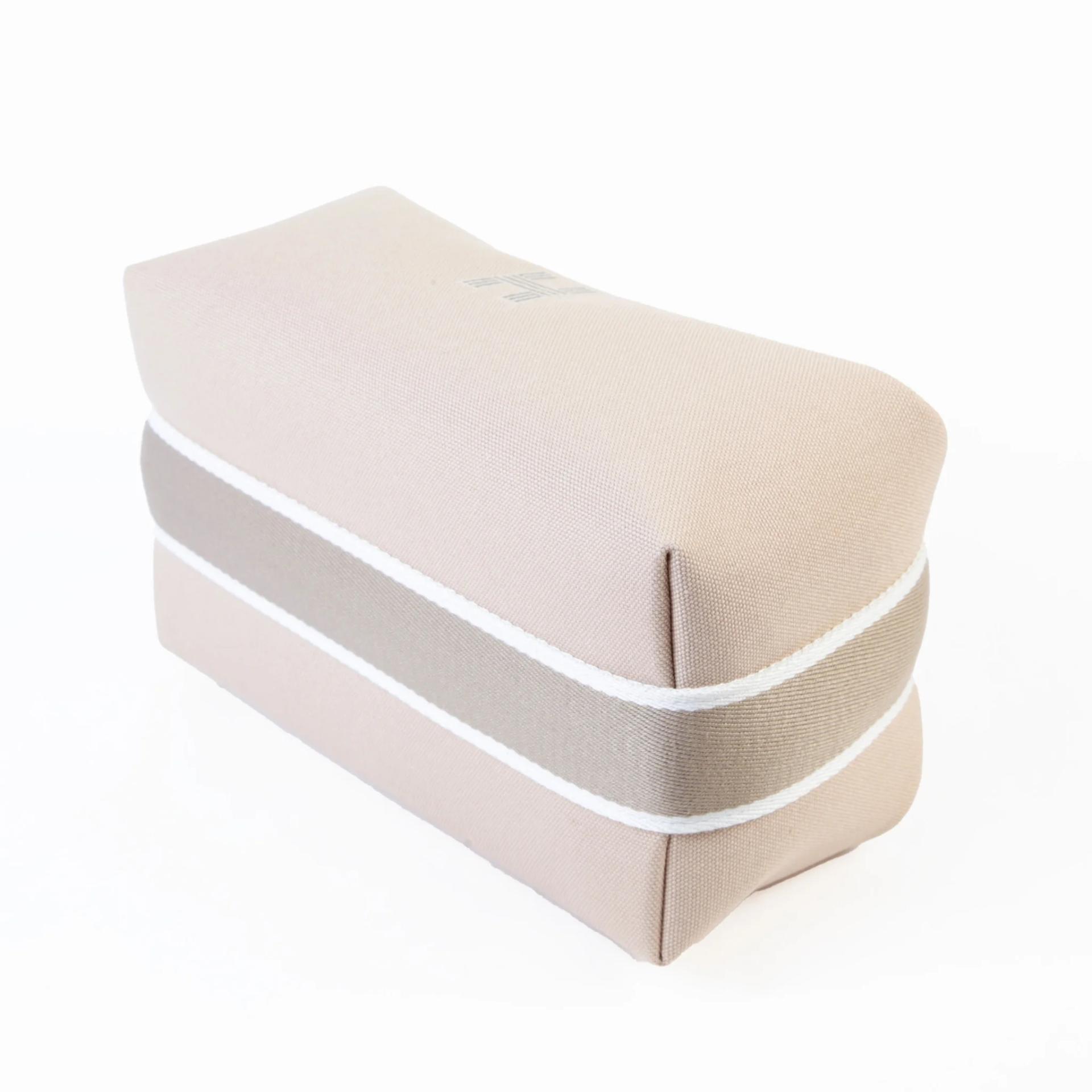 Brand New ( Rank N ) HERMÈS Bride-a-Brac Case PM Beige Canvas Palladium hardware - 5