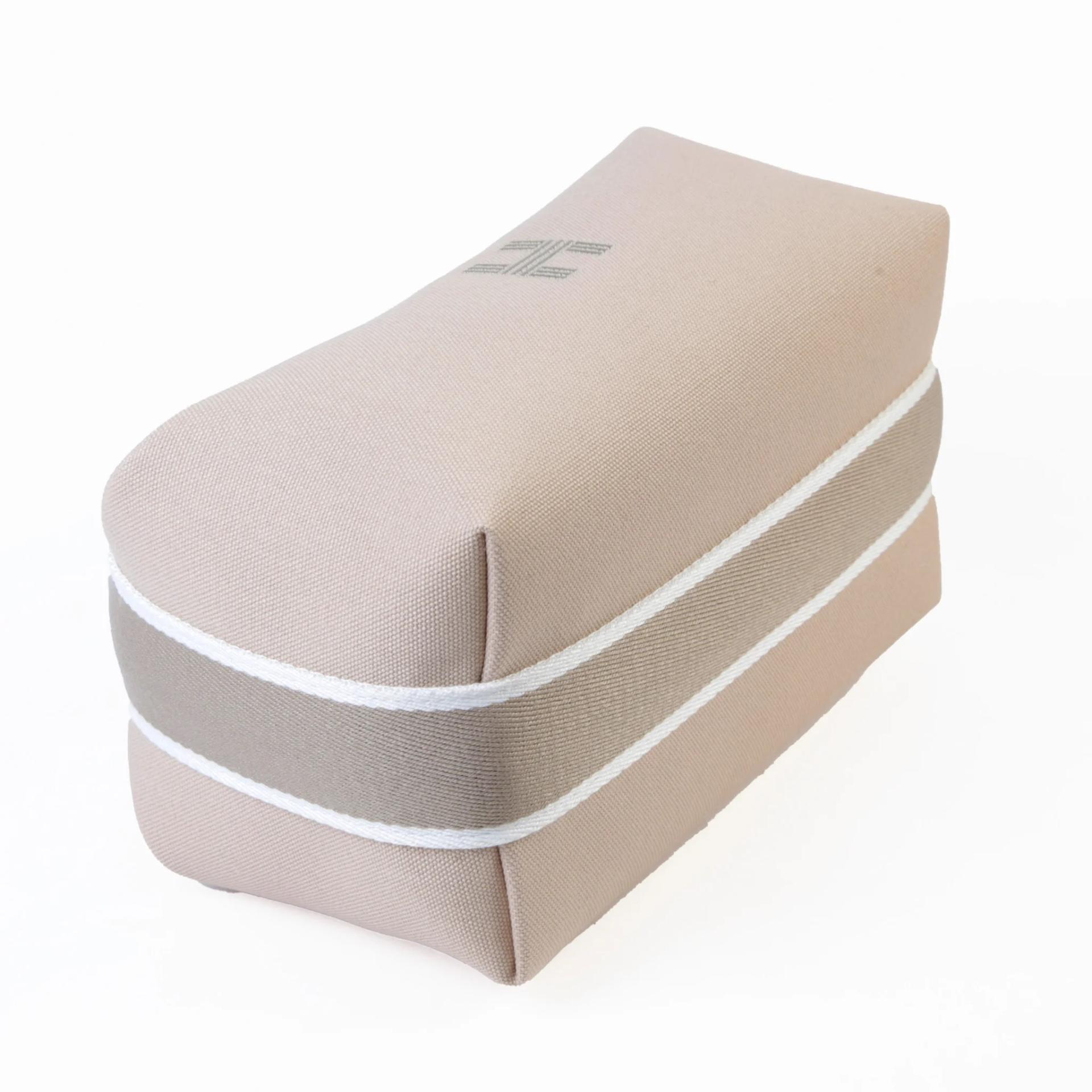 Brand New ( Rank N ) HERMÈS Bride-a-Brac Case PM Beige Canvas Palladium hardware - 4