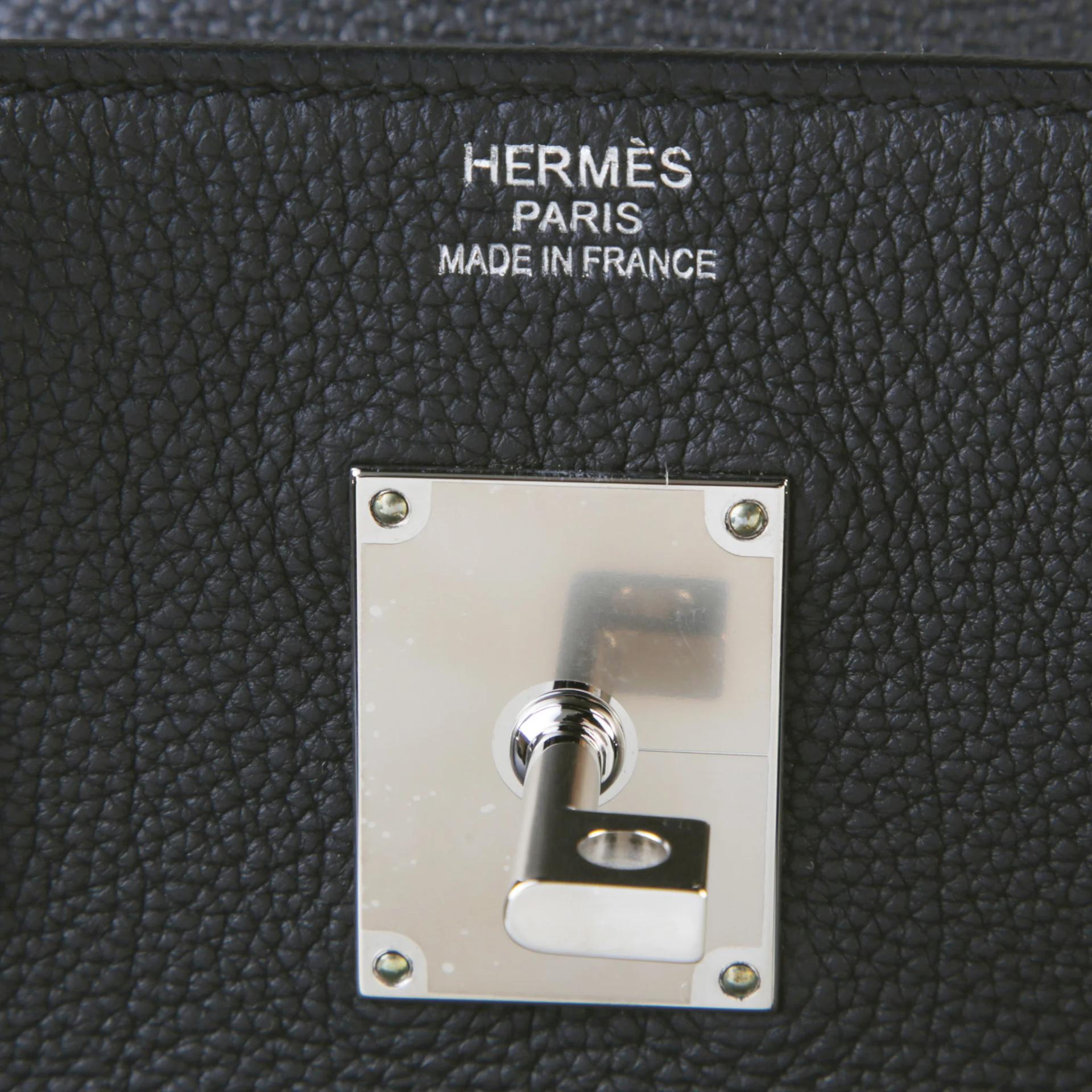 未使用保存品 HERMÈS 愛馬仕 HAC 40 89 黑色 Noir (Black) Togo小牛皮 銀扣 W刻 2024年 - 9