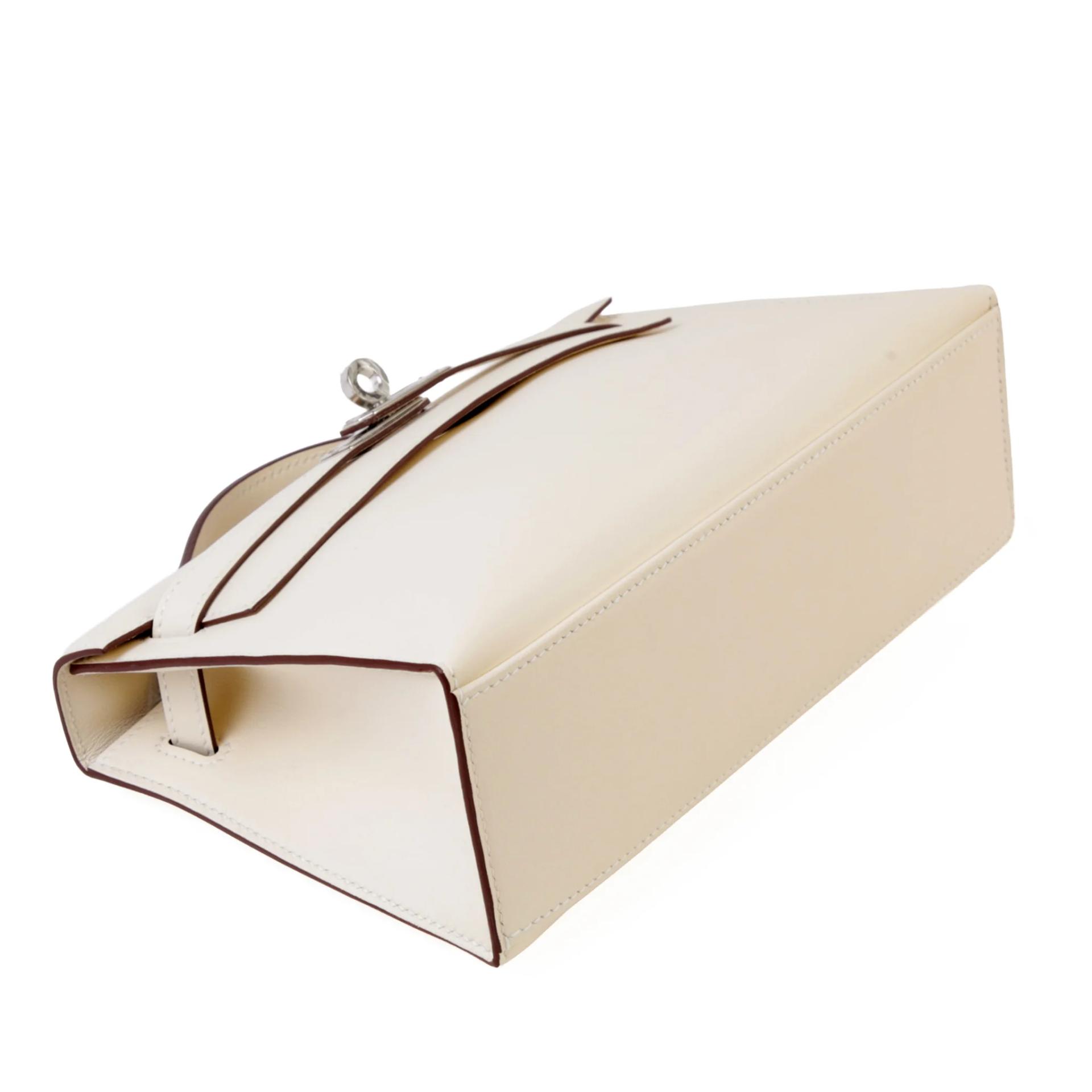 全新 HERMÈS 愛馬仕 Kelly Pochette I2 奶油白 Nata Swift牛皮 銀扣 K刻 2025年 - 4