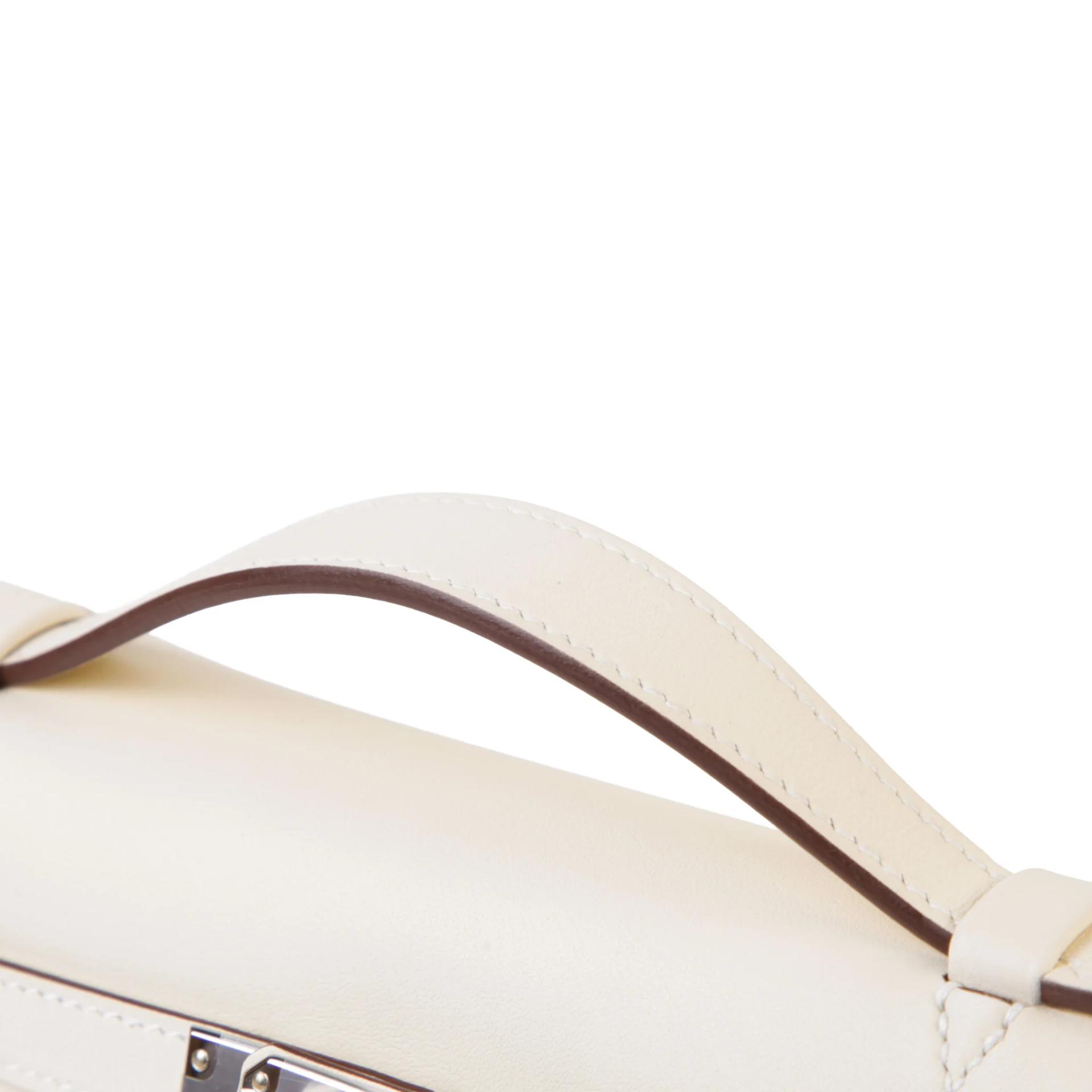 全新 HERMÈS 愛馬仕 Kelly Pochette I2 奶油白 Nata Swift牛皮 銀扣 K刻 2025年 - 3