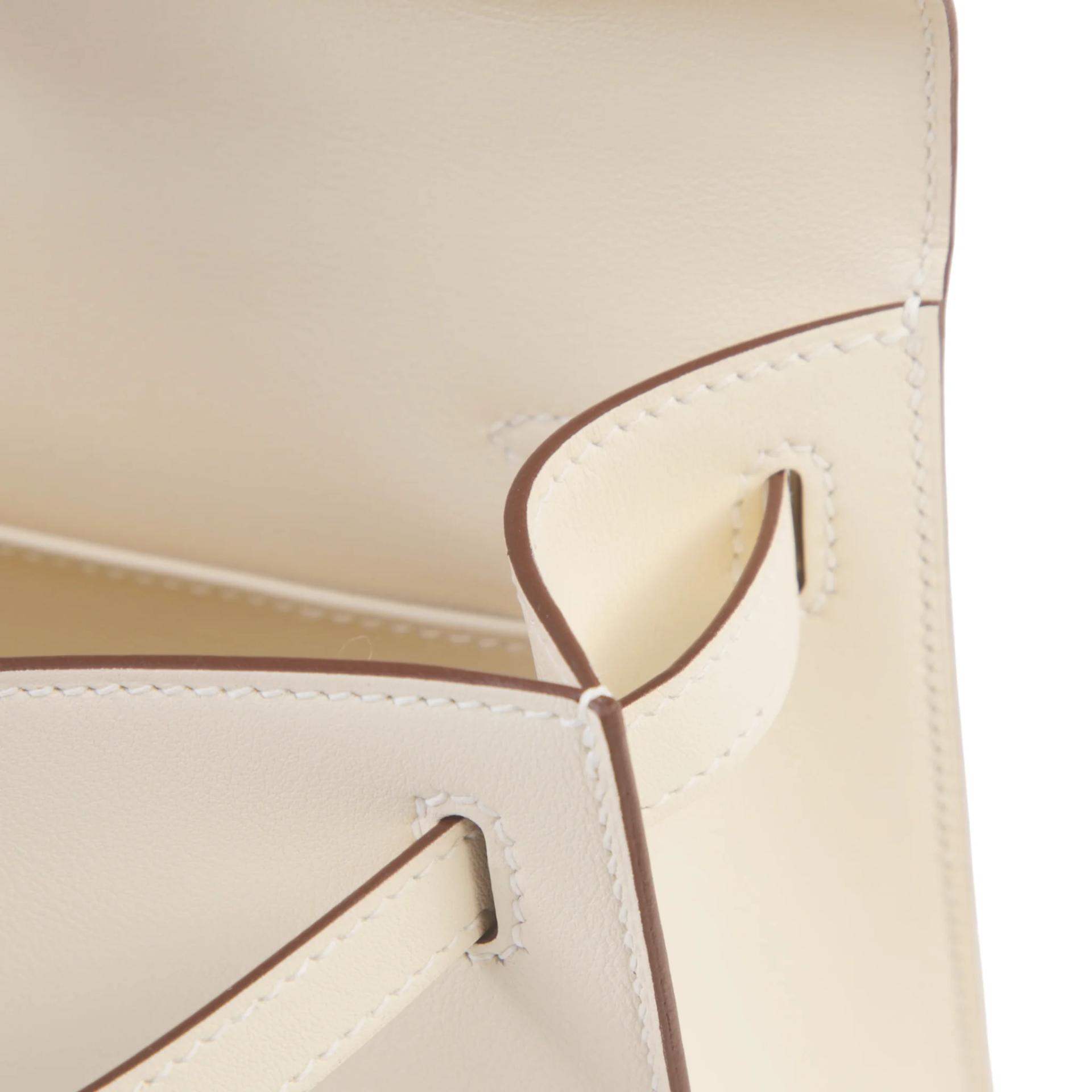 全新 HERMÈS 愛馬仕 Kelly Pochette I2 奶油白 Nata Swift牛皮 銀扣 K刻 2025年 - 12