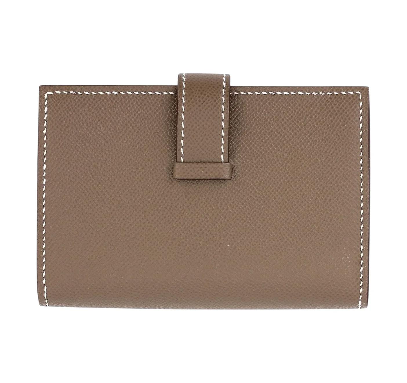 Brand New ( Rank N ) HERMÈS Bearn Mini Etoupe (18) Madame Palladium hardware B (2023) - 2