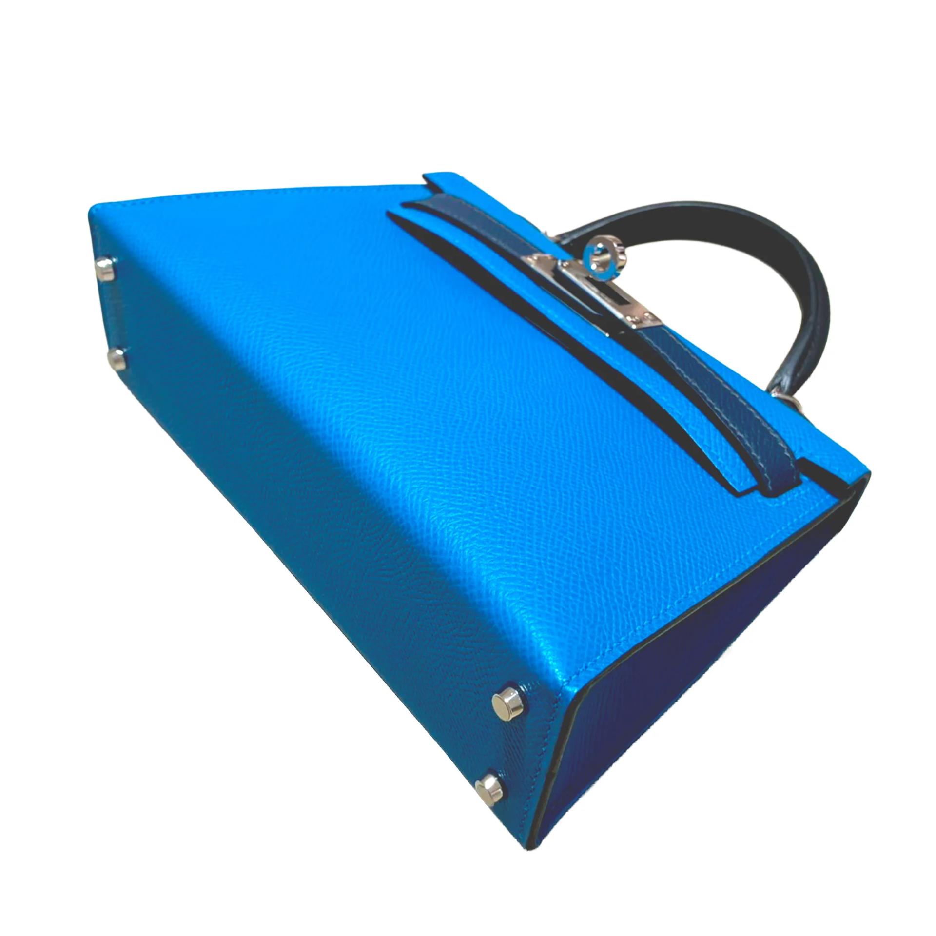 SA超美品 HERMÈS 愛馬仕 Mini Kelly 二代 B3 坦桑尼亞藍 Bleu Zanzibar 黑色 7P 普魯士藍 Bleu De Prusse Epsom牛皮 銀扣 W刻 2024年 - 4
