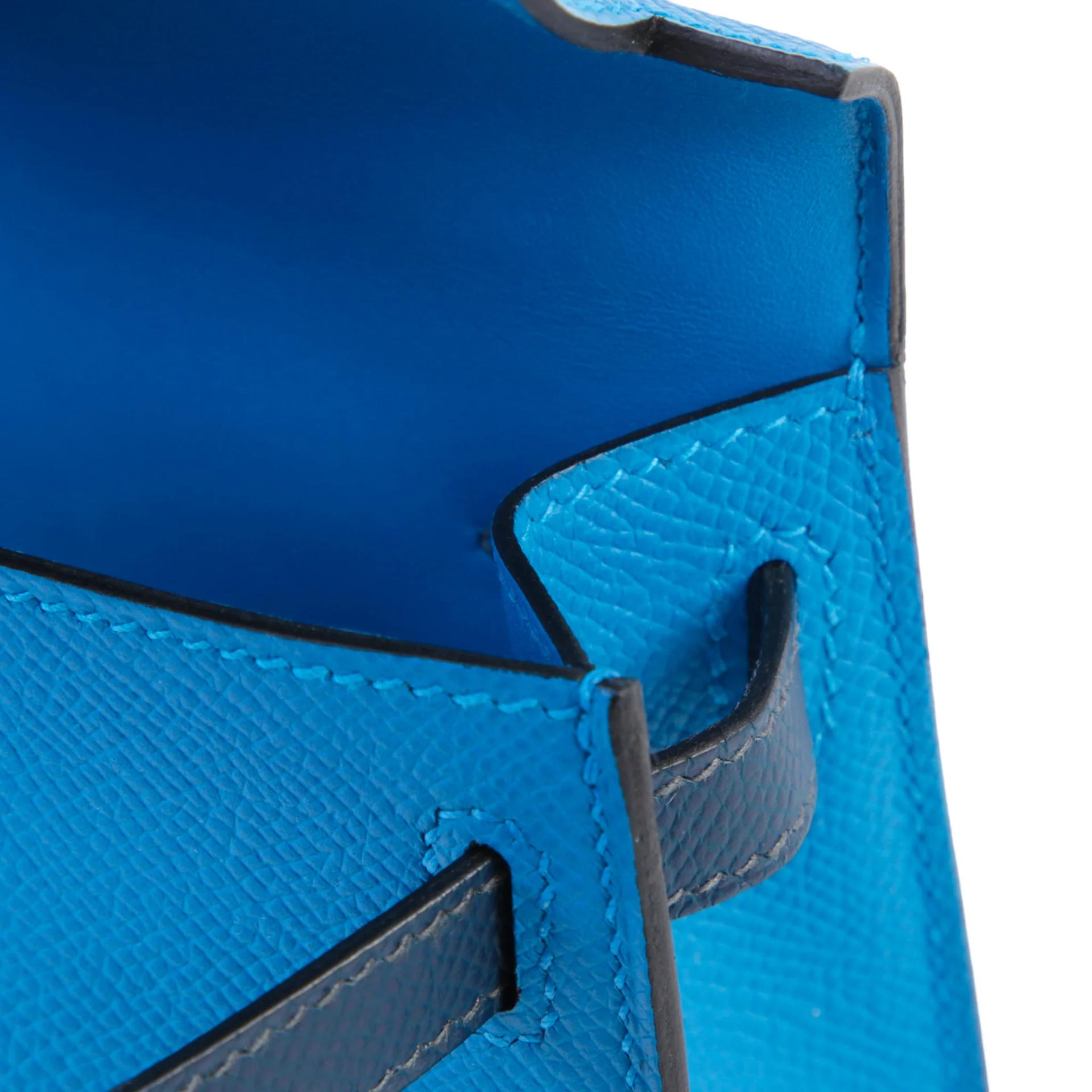 SA超美品 HERMÈS 愛馬仕 Mini Kelly 二代 B3 坦桑尼亞藍 Bleu Zanzibar 黑色 7P 普魯士藍 Bleu De Prusse Epsom牛皮 銀扣 W刻 2024年 - 10