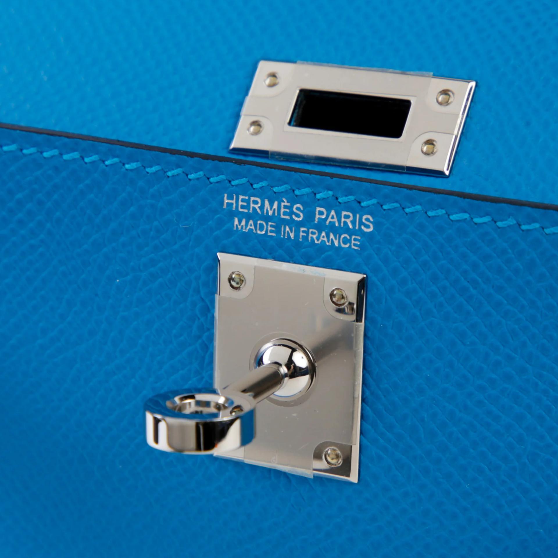 SA超美品 HERMÈS 愛馬仕 Mini Kelly 二代 B3 坦桑尼亞藍 Bleu Zanzibar 黑色 7P 普魯士藍 Bleu De Prusse Epsom牛皮 銀扣 W刻 2024年 - 8